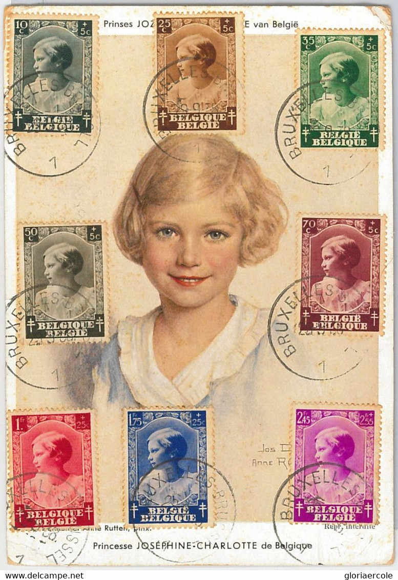 56998 - BELGIUM - POSTAL HISTORY: MAXIMUM CARD 1937 - ROYALTY - 1934-1951