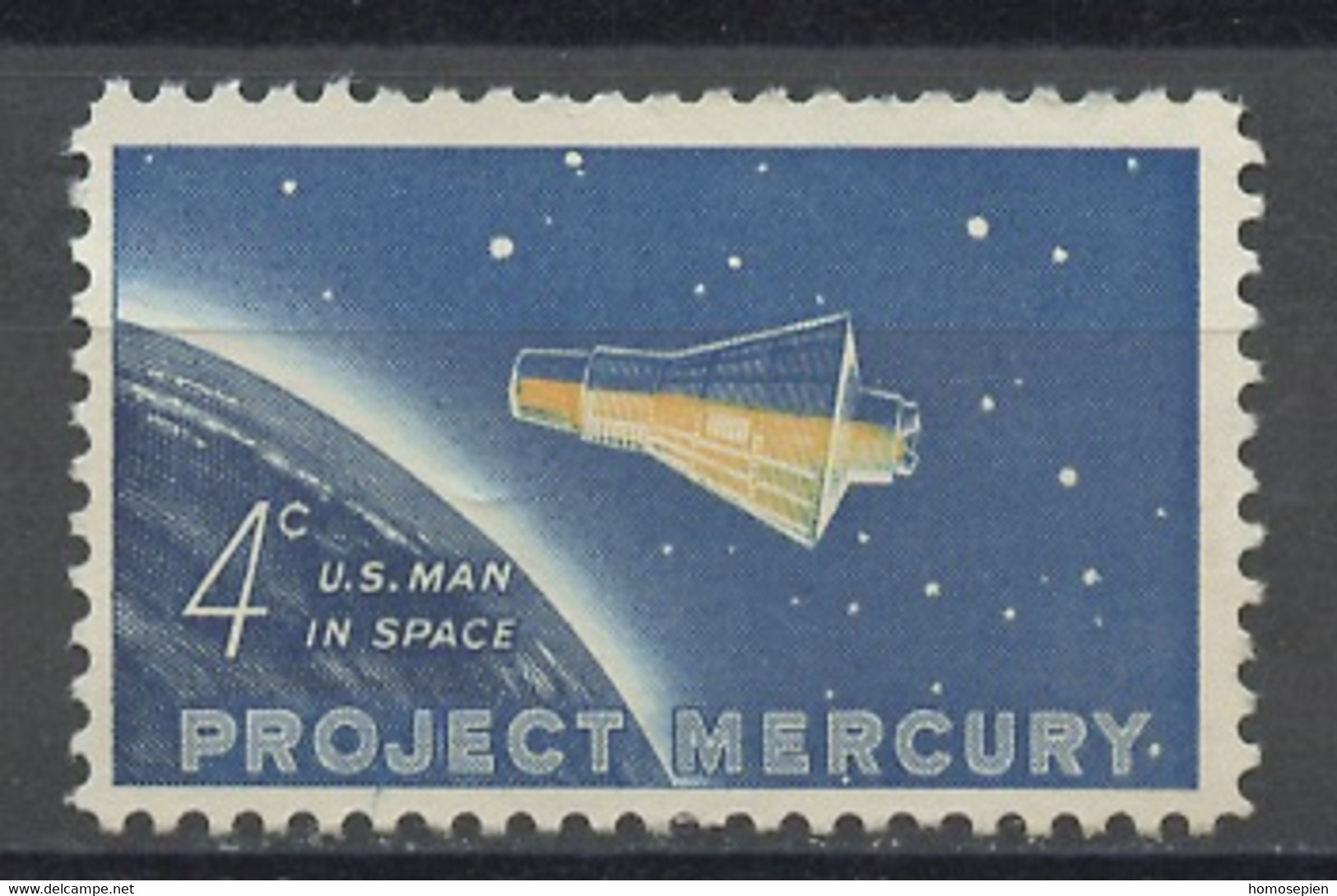 Espace 1962 - Etats Unis - Vereinigte Staaten - USA Y&T N°725 - Michel N°822 Nsg - 4c Programme Mercury - Etats-Unis