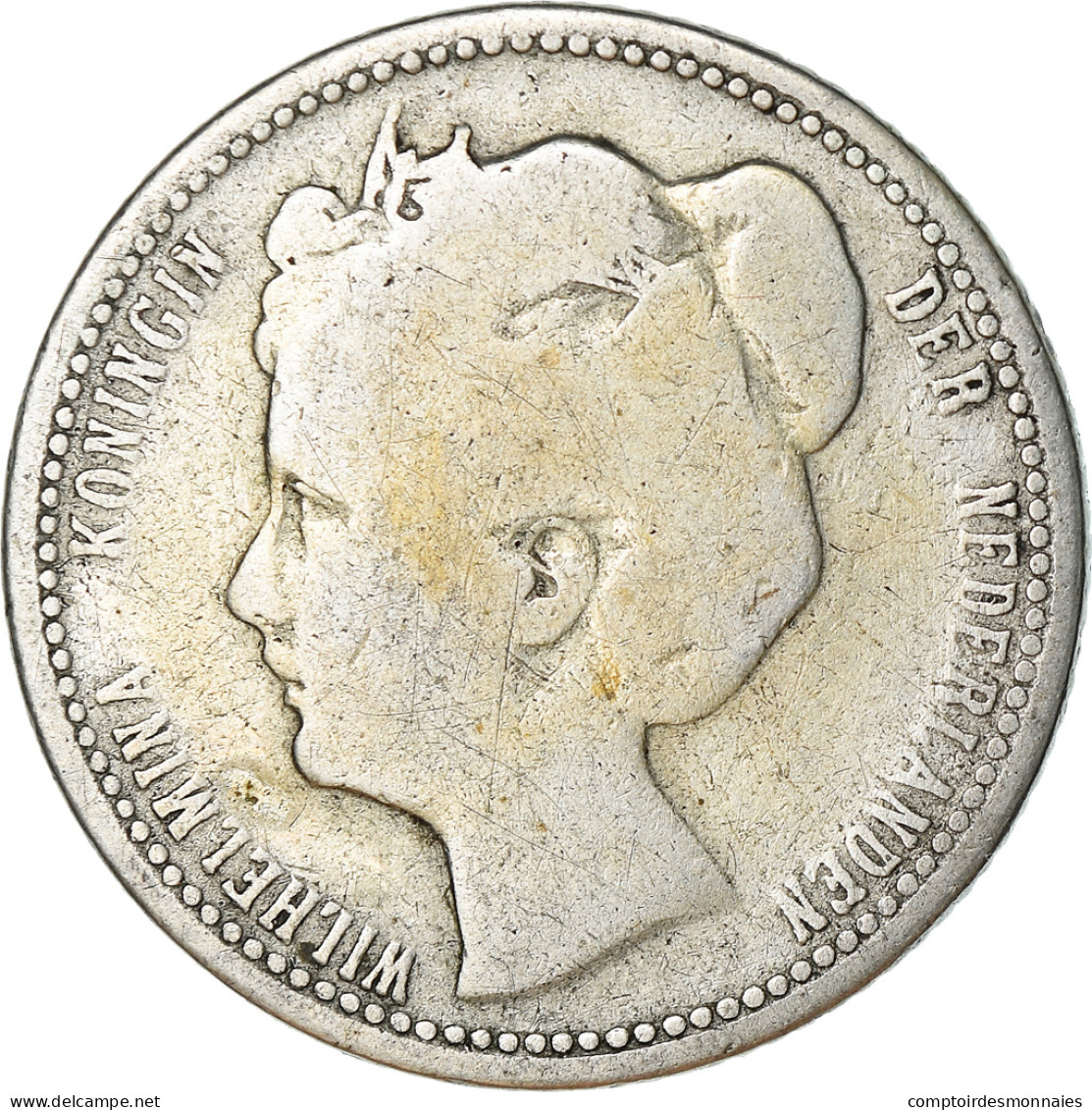Monnaie, Pays-Bas, Wilhelmina I, 25 Cents, 1901, TB+, Argent, KM:120.2 - 25 Centavos