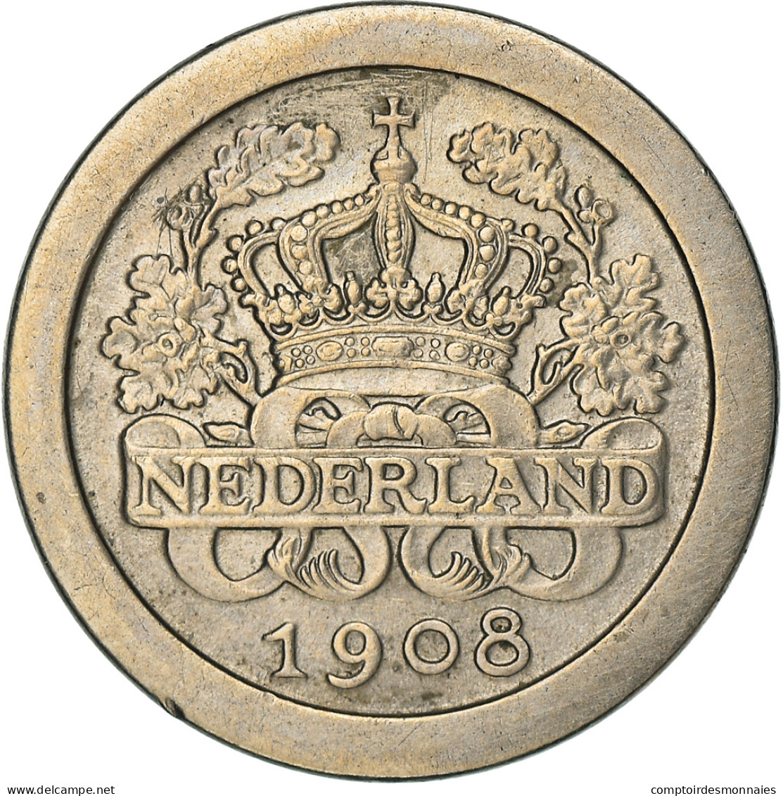 Monnaie, Pays-Bas, Wilhelmina I, 5 Cents, 1908, TTB, Copper-nickel, KM:137 - 5 Cent