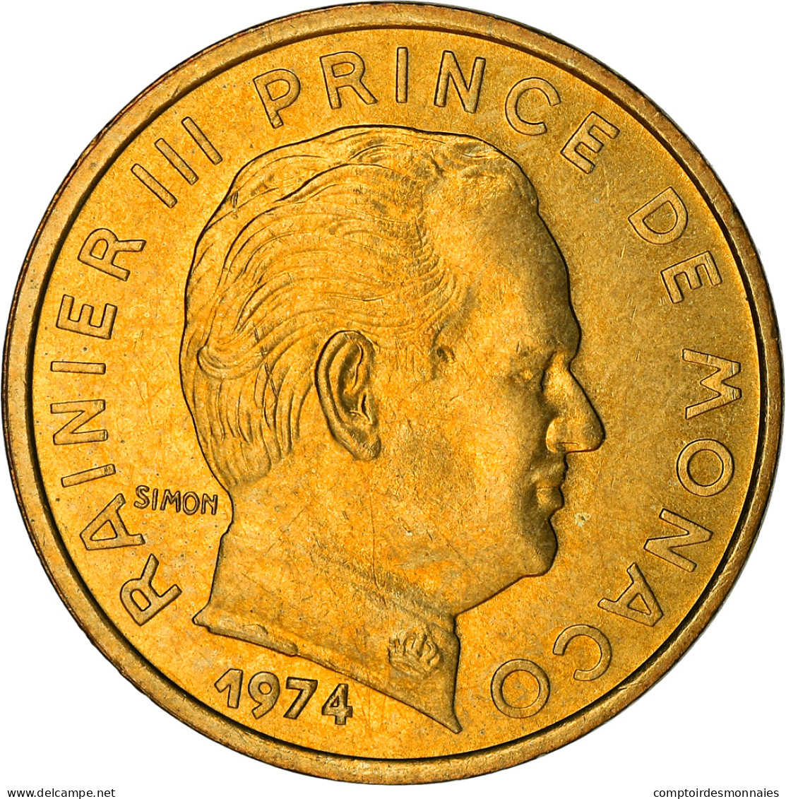 Monnaie, Monaco, Rainier III, 10 Centimes, 1974, TB+, Aluminum-Bronze, KM:142 - 1960-2001 Nouveaux Francs