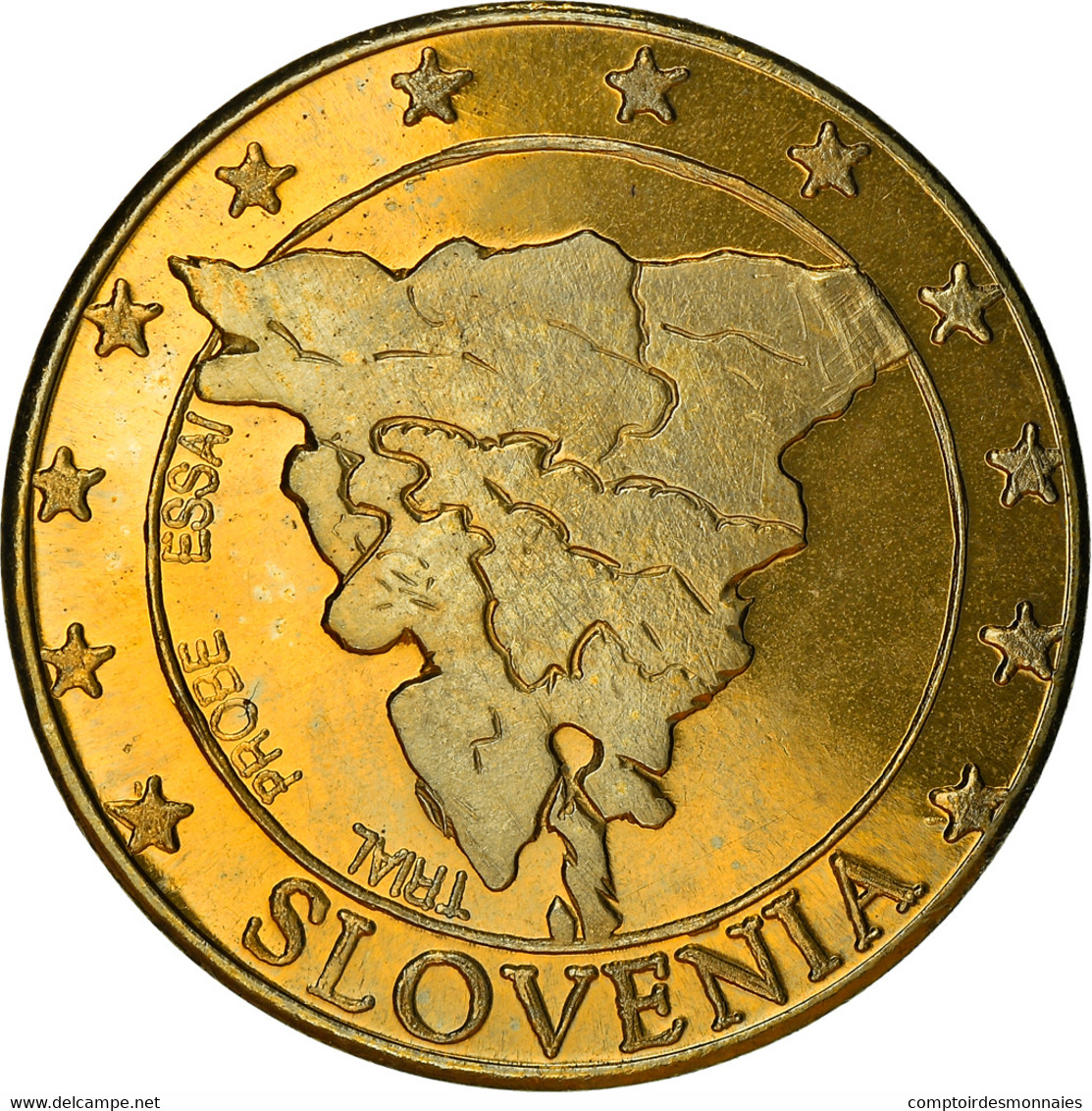 Slovénie, Fantasy Euro Patterns, 50 Euro Cent, 2004, Proof, FDC, Laiton - Privatentwürfe