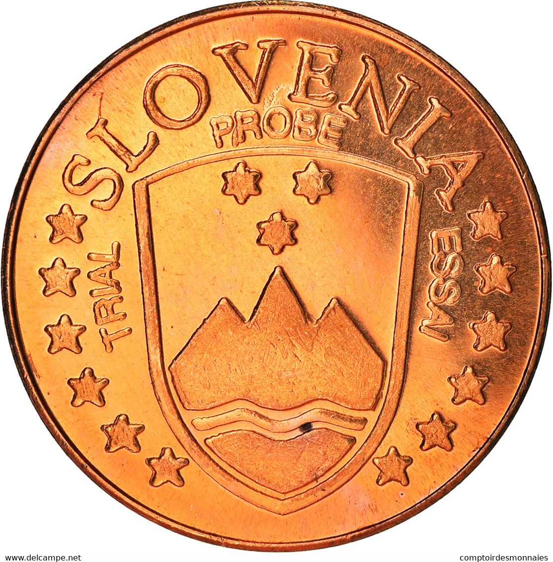 Slovénie, Fantasy Euro Patterns, 5 Euro Cent, 2004, Proof, FDC, Copper Plated - Privatentwürfe