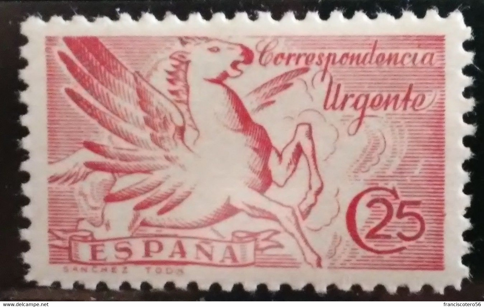 España: Año. 1939 - Estado - Español. Urgente Con El Apellido Del Grabador - (Sánchez Toda). - Exprès