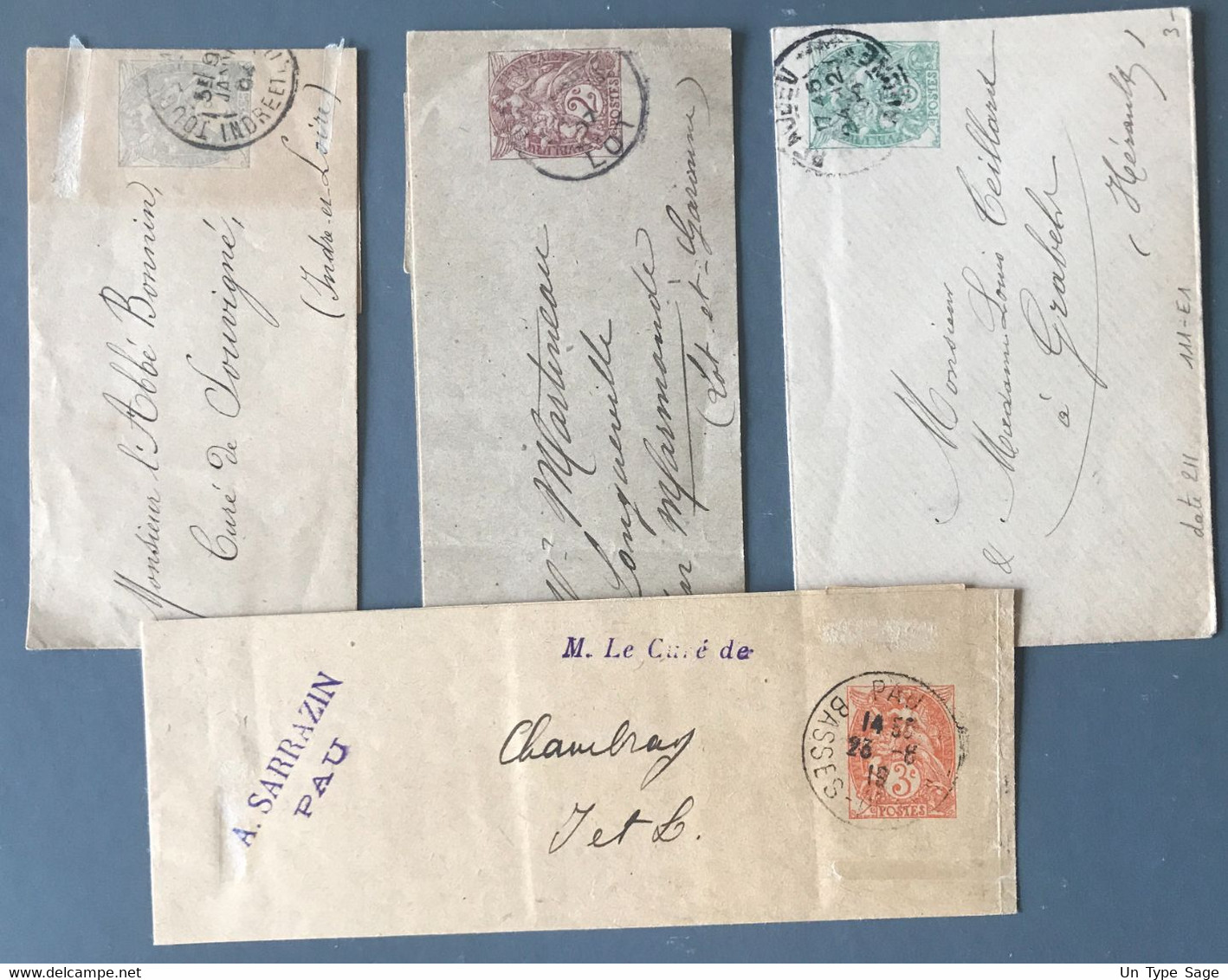 France Lot De 4 Entiers N°107, 108, 109 + Entier N°111 - (B3566) - Striscie Per Giornali