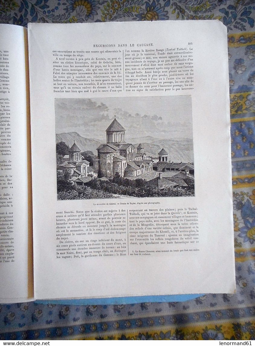 LE TOUR DU MONDE 06/ 11/ 1880 CAUCASE IMERETHIE KOUTAIS MONASTERE GELATHI CHOTZAMETH LESDINGHA PRINCE GEORGIEN - 1850 - 1899