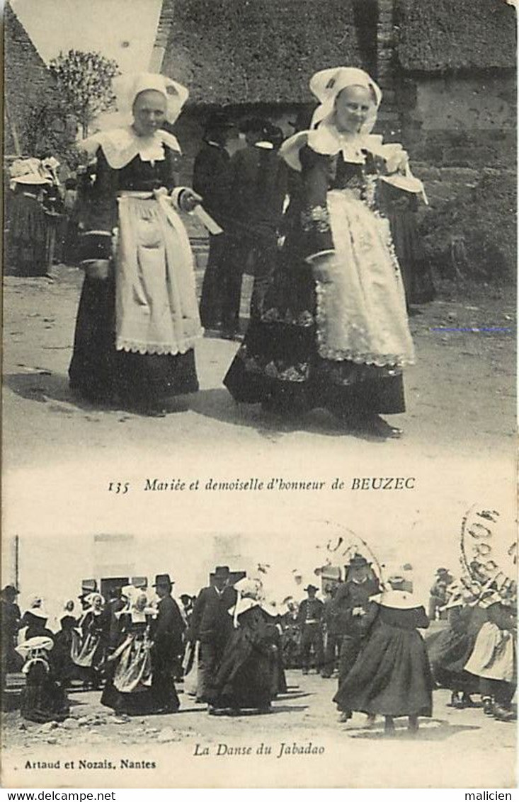 -dpts Div-ref-AX185- Finistère - Beuzec Cap Sizun - 2 Vues - Mariée Et Dlle D Honneur - Danse Du Jabadao - Folklore - - Beuzec-Cap-Sizun