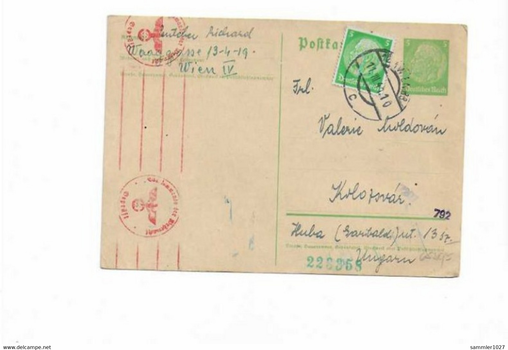 Karte Aus Wien Nach Ungarn 1941 - Storia Postale