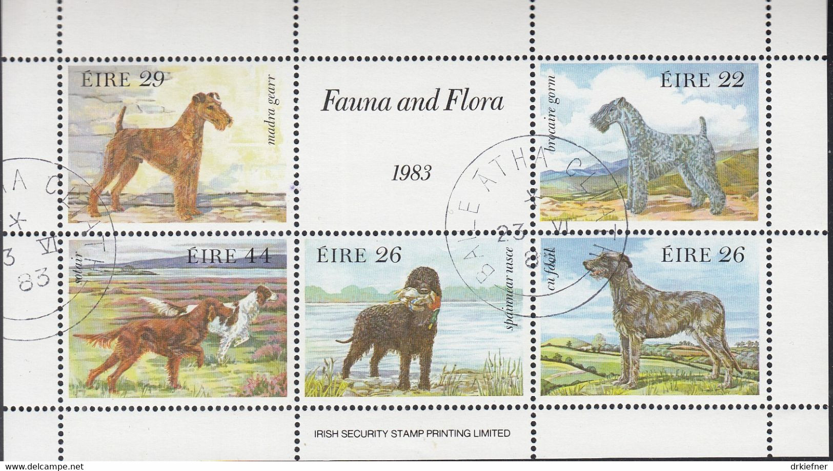 IRLAND  Block 4, Gestempelt, Irische Hunde, 1983 - Blokken & Velletjes