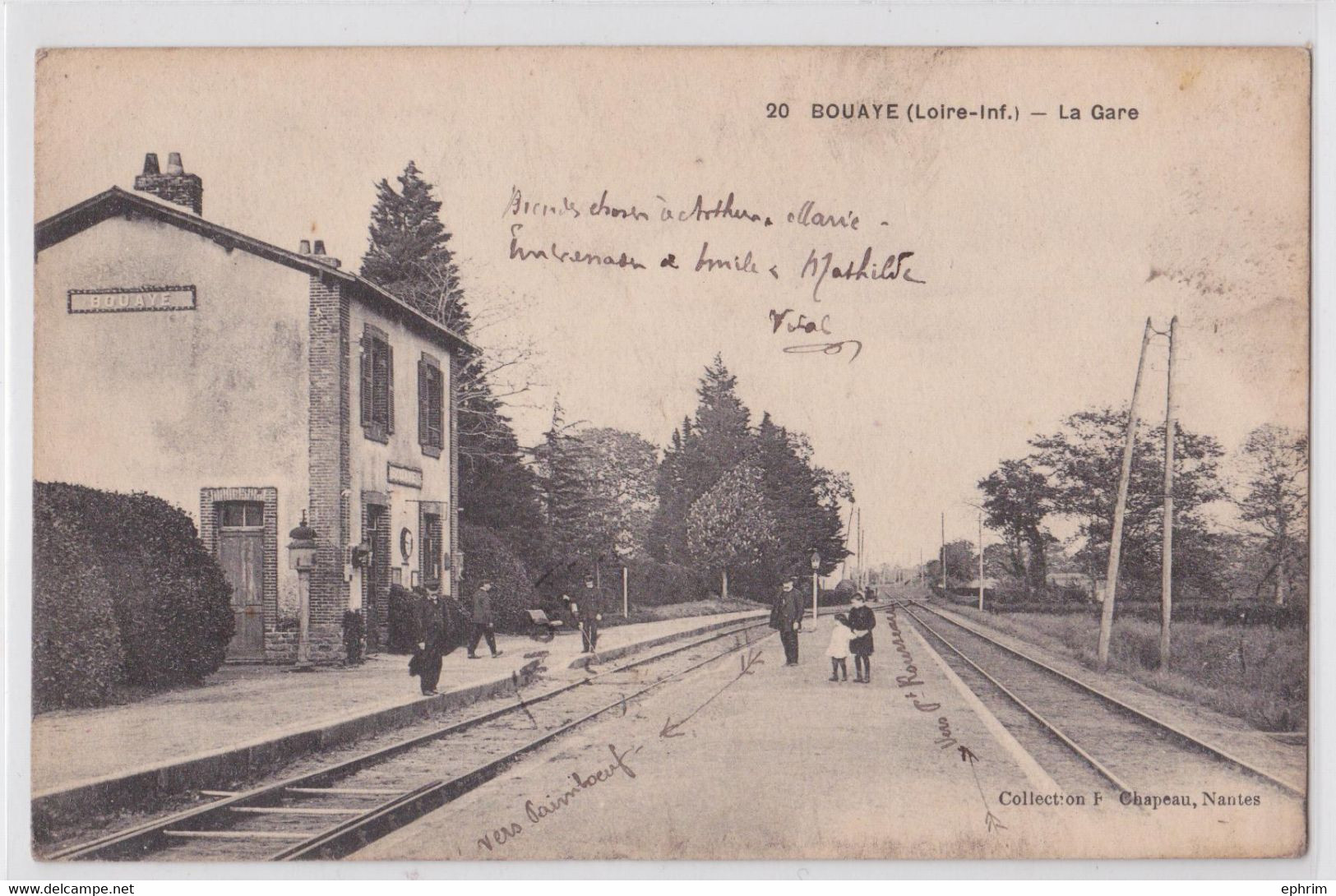 44 BOUAYE - La Gare Correspondance Militaire Grande Guerre 45e Territorial 29e Compagnie Dépôt - Bouaye