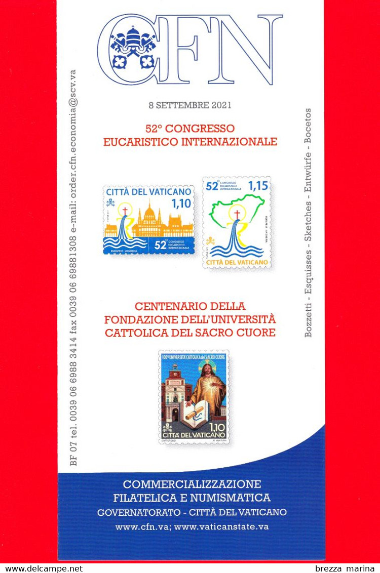 Nuovo - VATICANO - 2021 - Bollettino Ufficiale - Congresso Eucaristico - Università Cattolica S. Cuore - BF 07 - Storia Postale