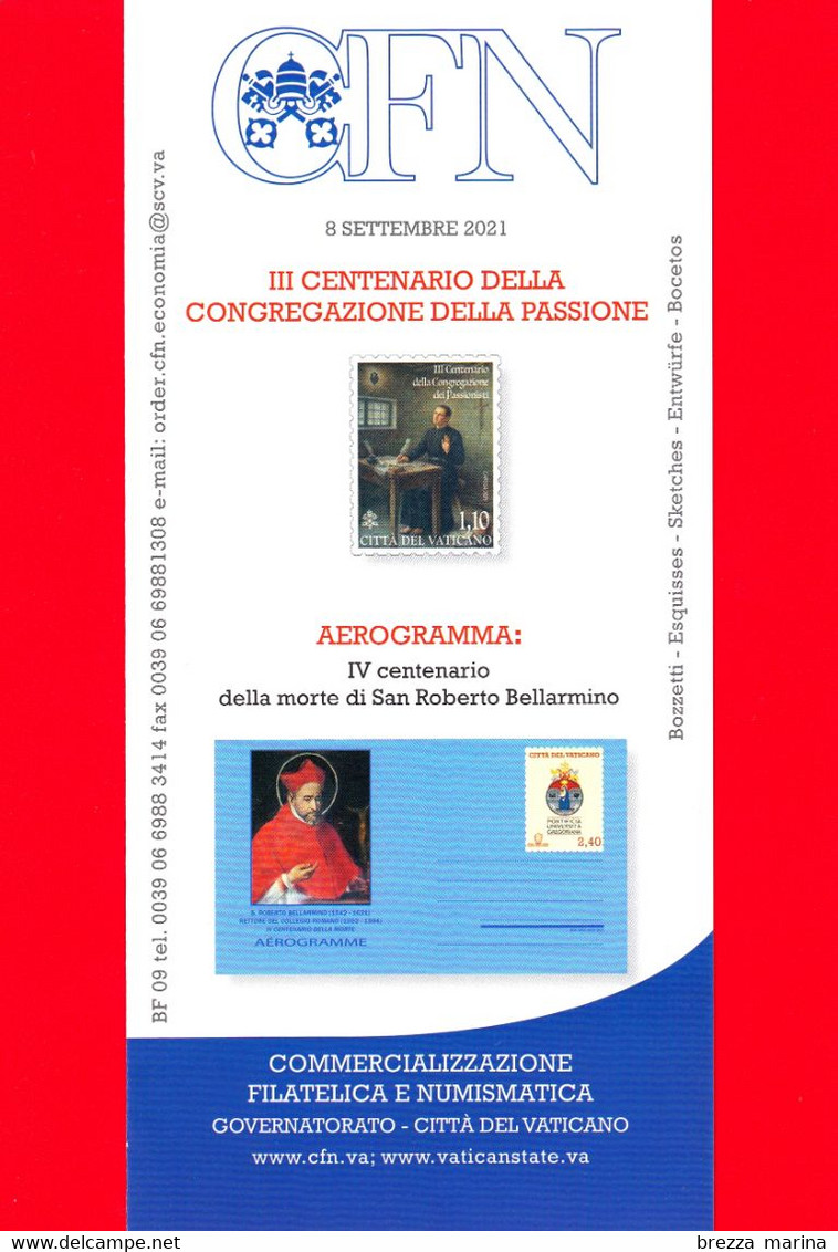 Nuovo - VATICANO - 2021 - Bollettino Ufficiale - Passionisti - Aerogramma - BF 09 - Covers & Documents