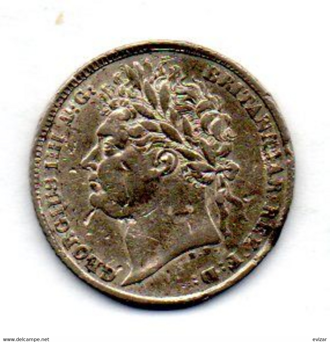 GREAT BRITAIN, 6 Pence, Silver, Year 1821, KM #678 - H. 6 Pence