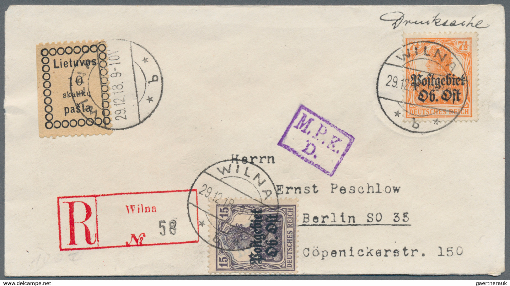 Deutsche Besetzung I. WK: 1914/1917, Partie Von Ca. 67 Briefen/Karten/Ganzsachen Mit Bedarfspost Und - Ocupación 1914 – 18