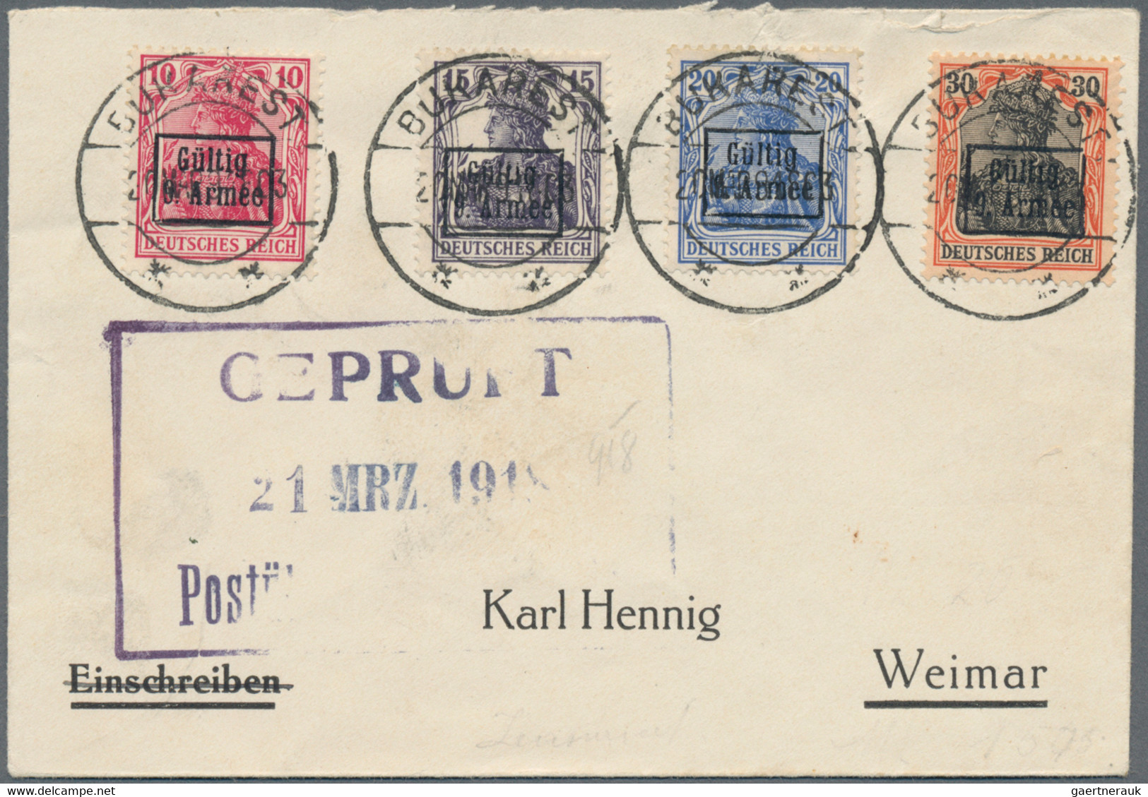 Deutsche Besetzung I. WK: 1914/1917, Partie Von Ca. 67 Briefen/Karten/Ganzsachen Mit Bedarfspost Und - Ocupación 1914 – 18