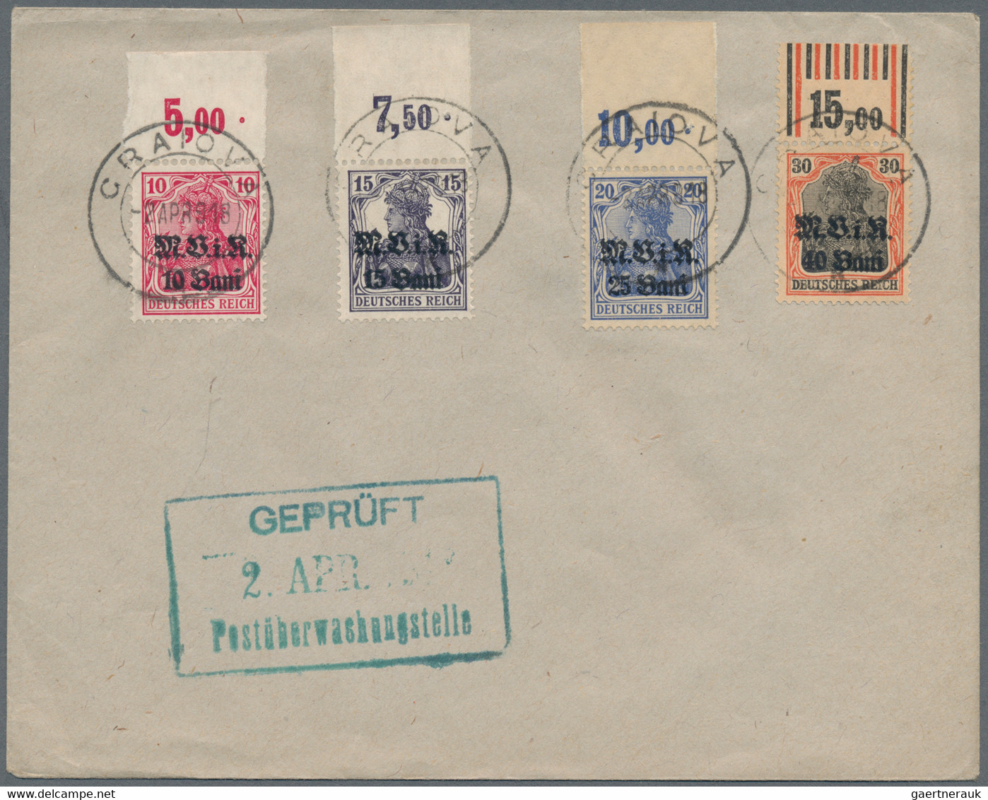 Deutsche Besetzung I. WK: 1914/1917, Partie von ca. 67 Briefen/Karten/Ganzsachen mit Bedarfspost und