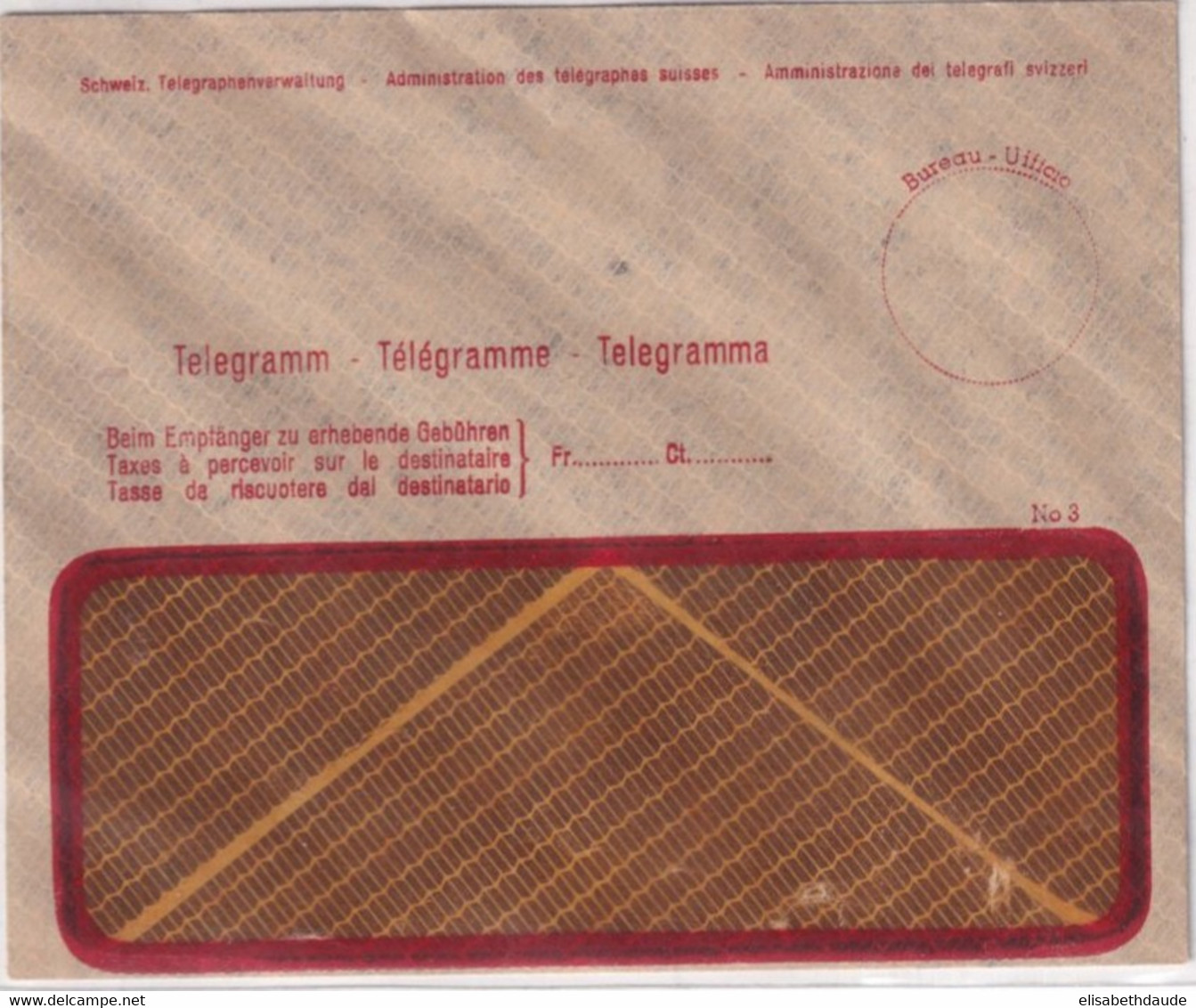 SUISSE - ENVELOPPE TELEGRAMME PF NEUVE - Telegraafzegels