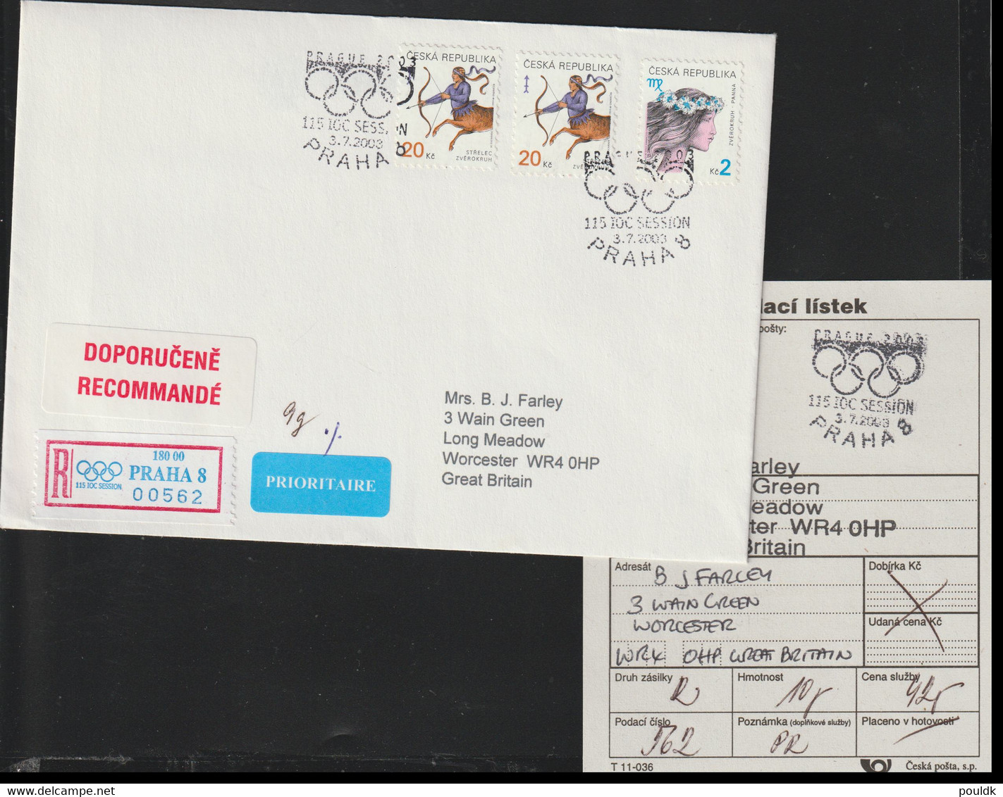Ceska Republic Registered Cover Posted Praha 2003 115. IOC Session Where Vancouver Was Selected To Host The 2010 - Inverno2010: Vancouver
