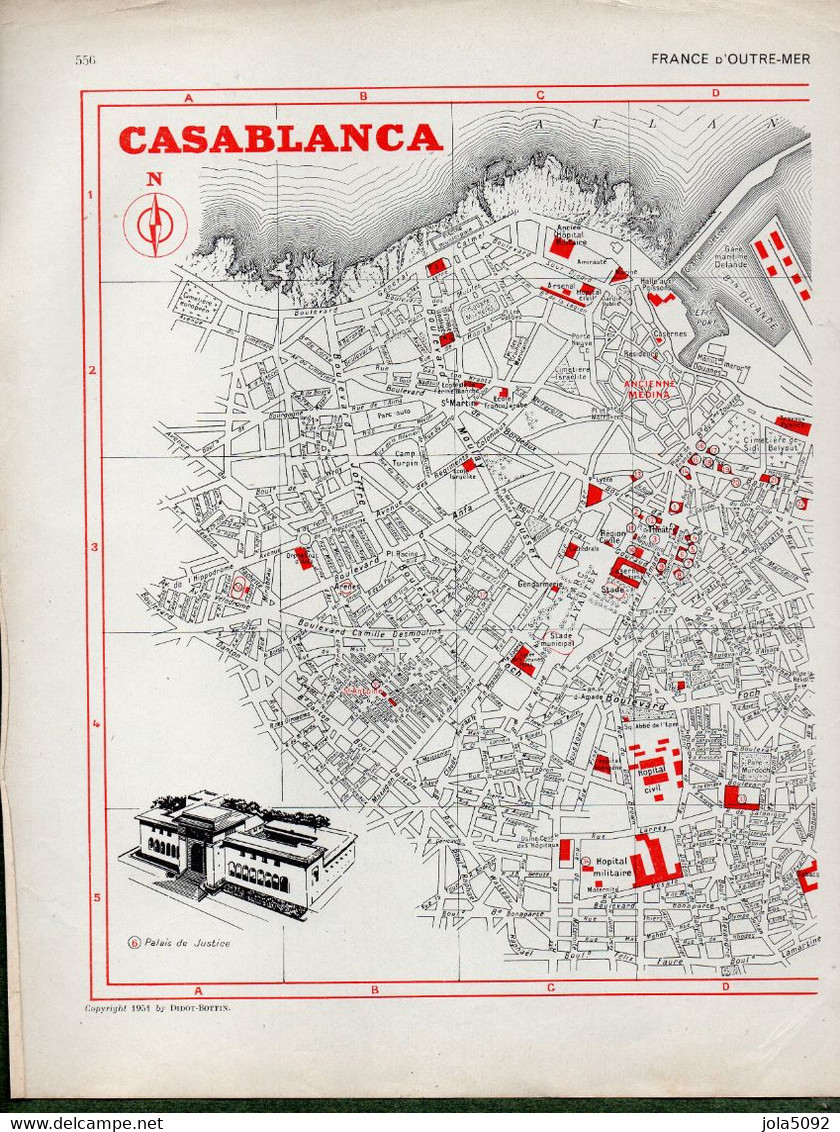 Plan De La Ville De CASABLANCA (Maroc) Partiel - Geographical Maps