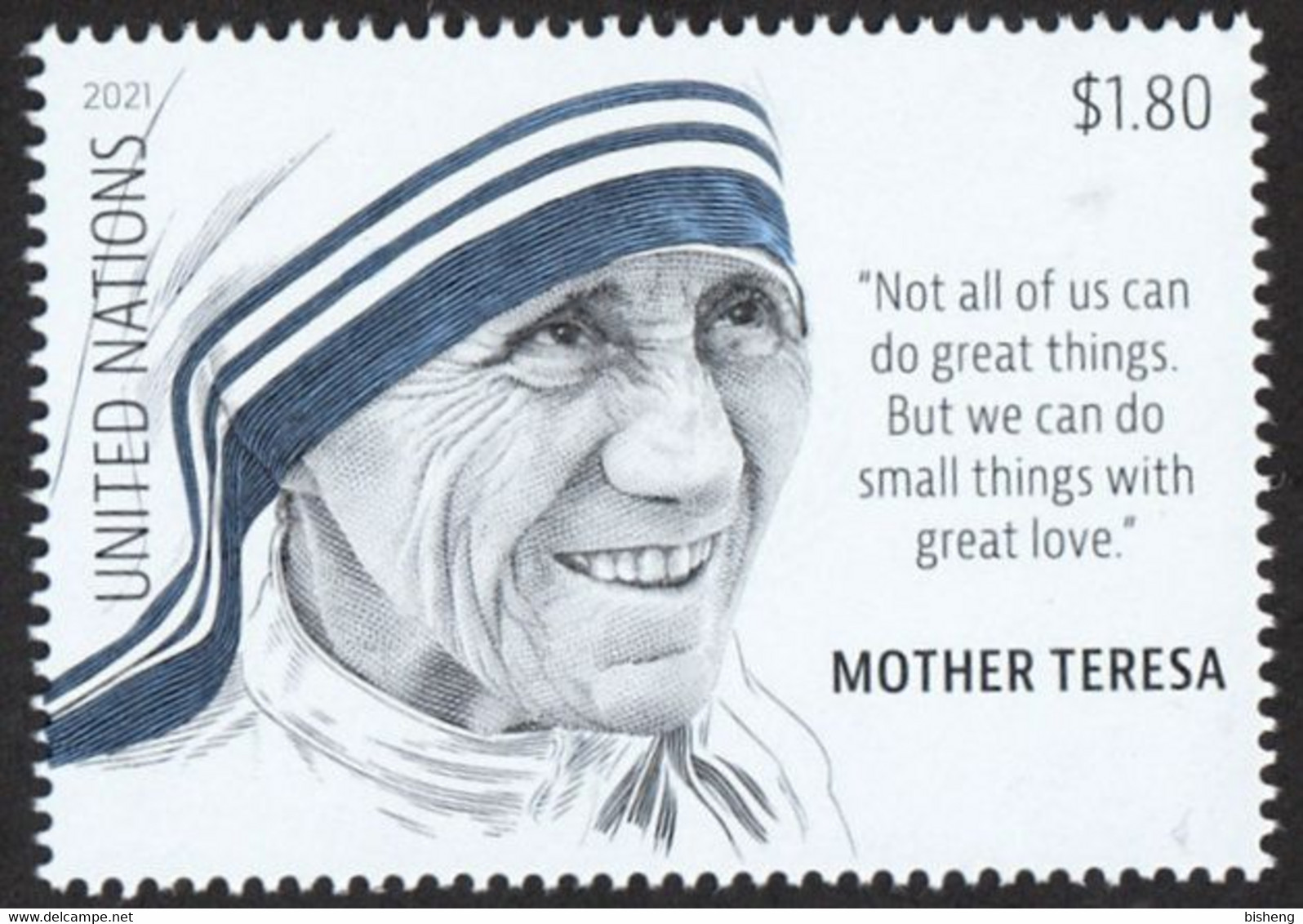 United Nations - New York - 2021 - Mother Theresa - Mint - Mother Teresa