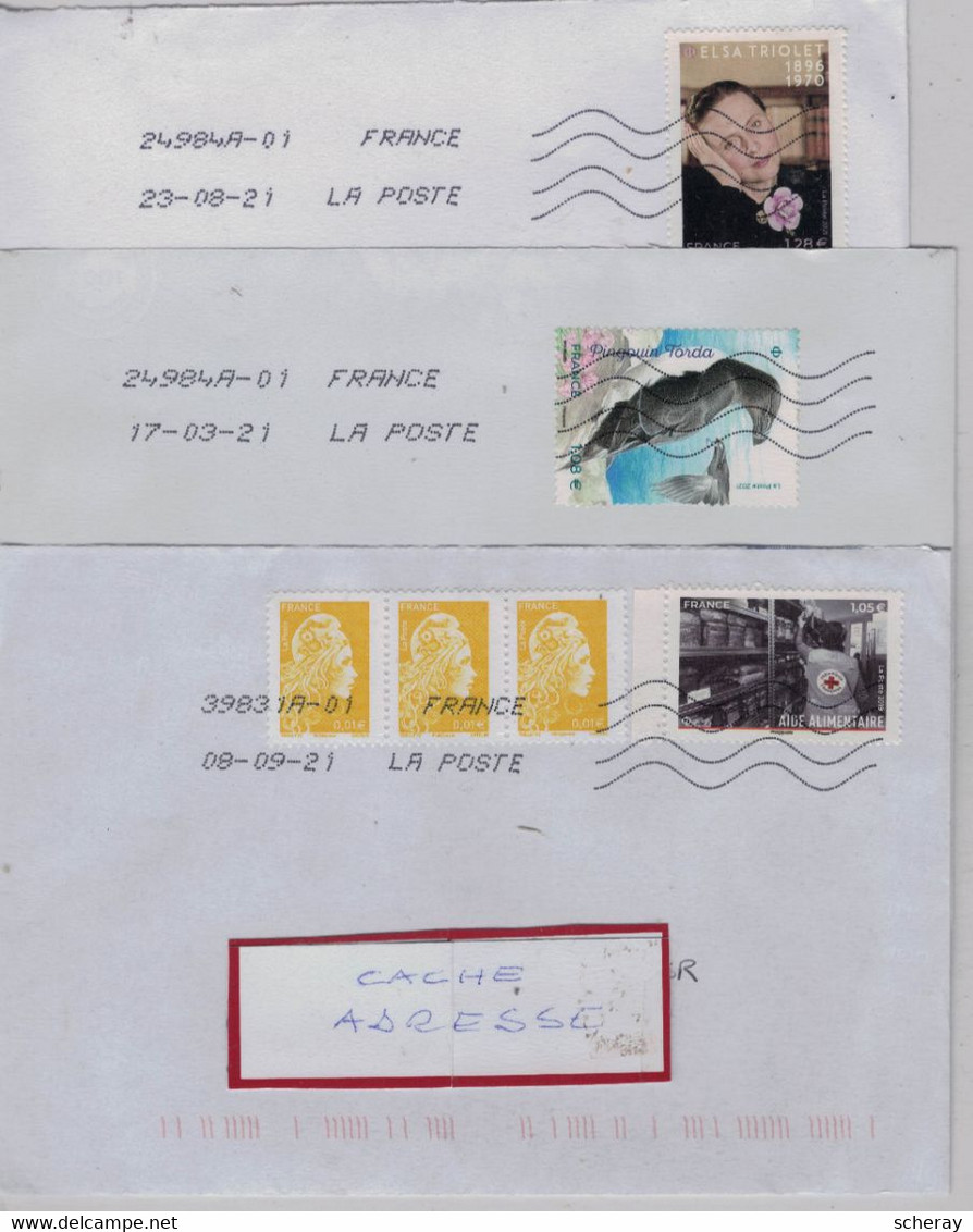 LOT 260  DE 3 LETTRES AFFRANCHISSEMENT NOUVEAUTEES - 1961-....