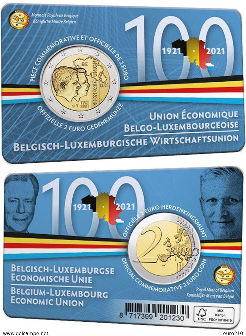 Belgique / Belgien - 2 Euro 2021 BLEU - Autres & Non Classés