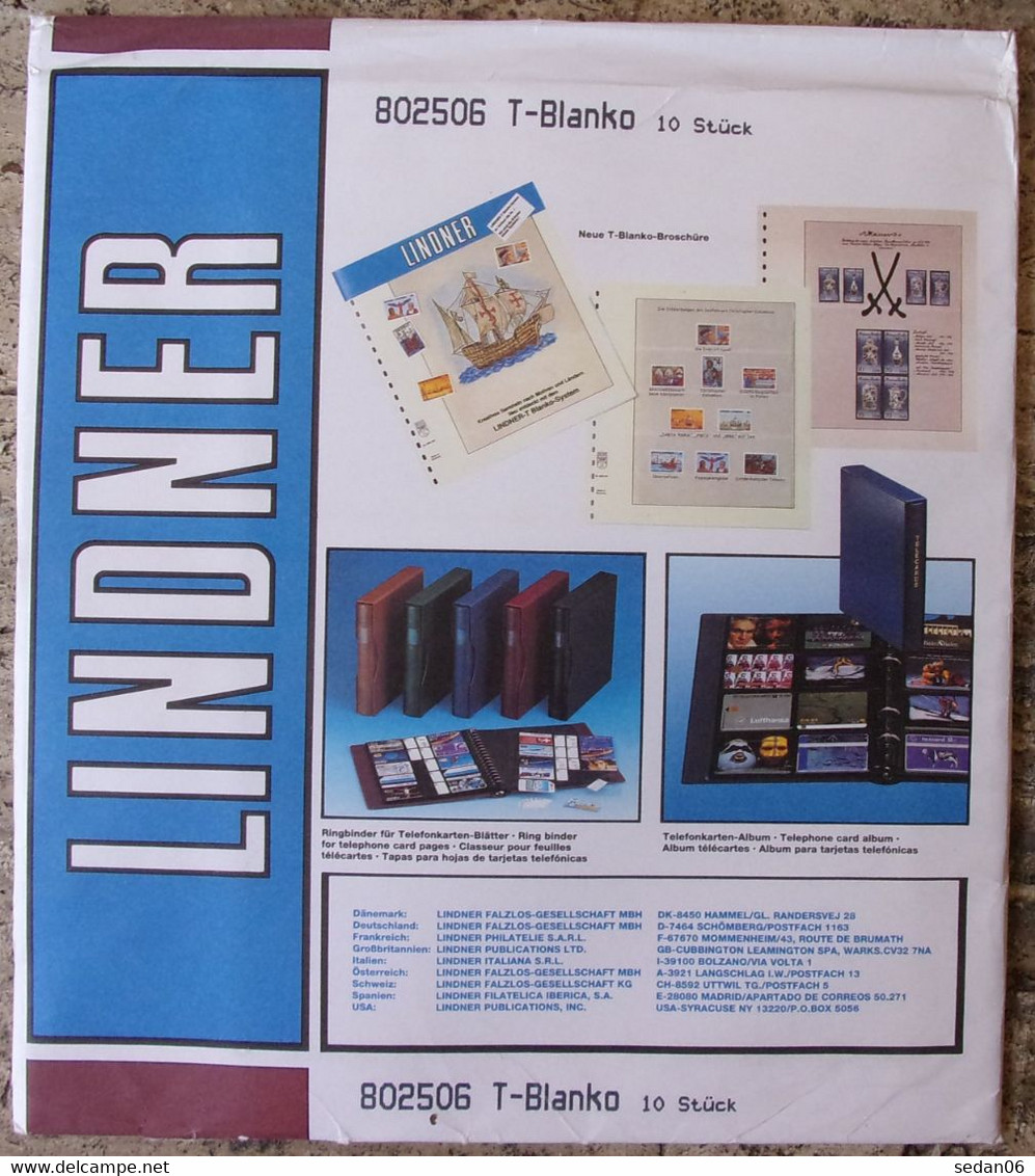 Lindner - Feuilles NEUTRES LINDNER-T REF. 802 506 P (5 Bandes) (paquet De 10) - For Stockbook