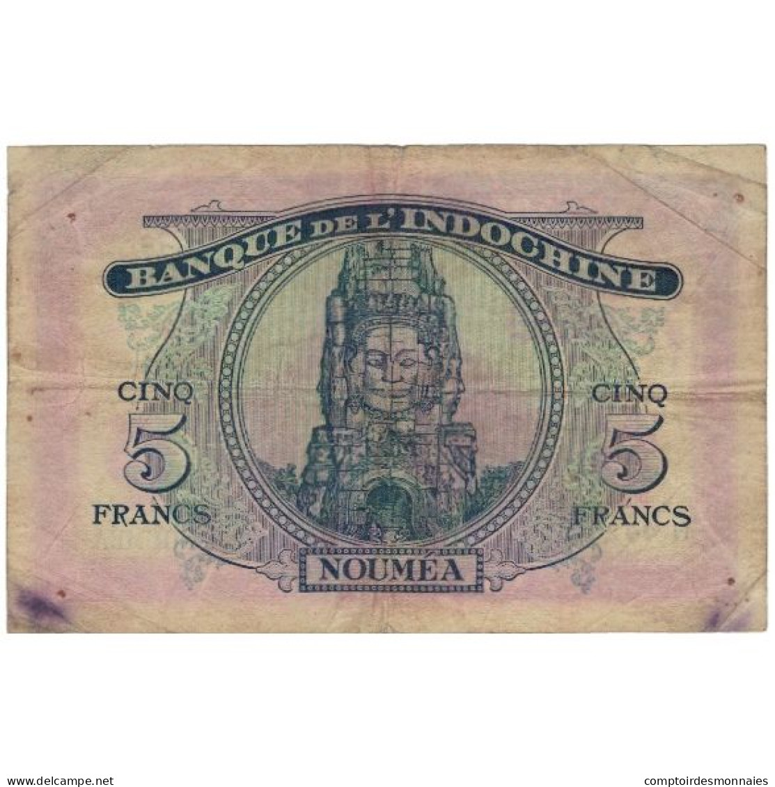 Billet, Nouvelle-Calédonie, 5 Francs, KM:48, TTB+ - Nouméa (Neukaledonien 1873-1985)