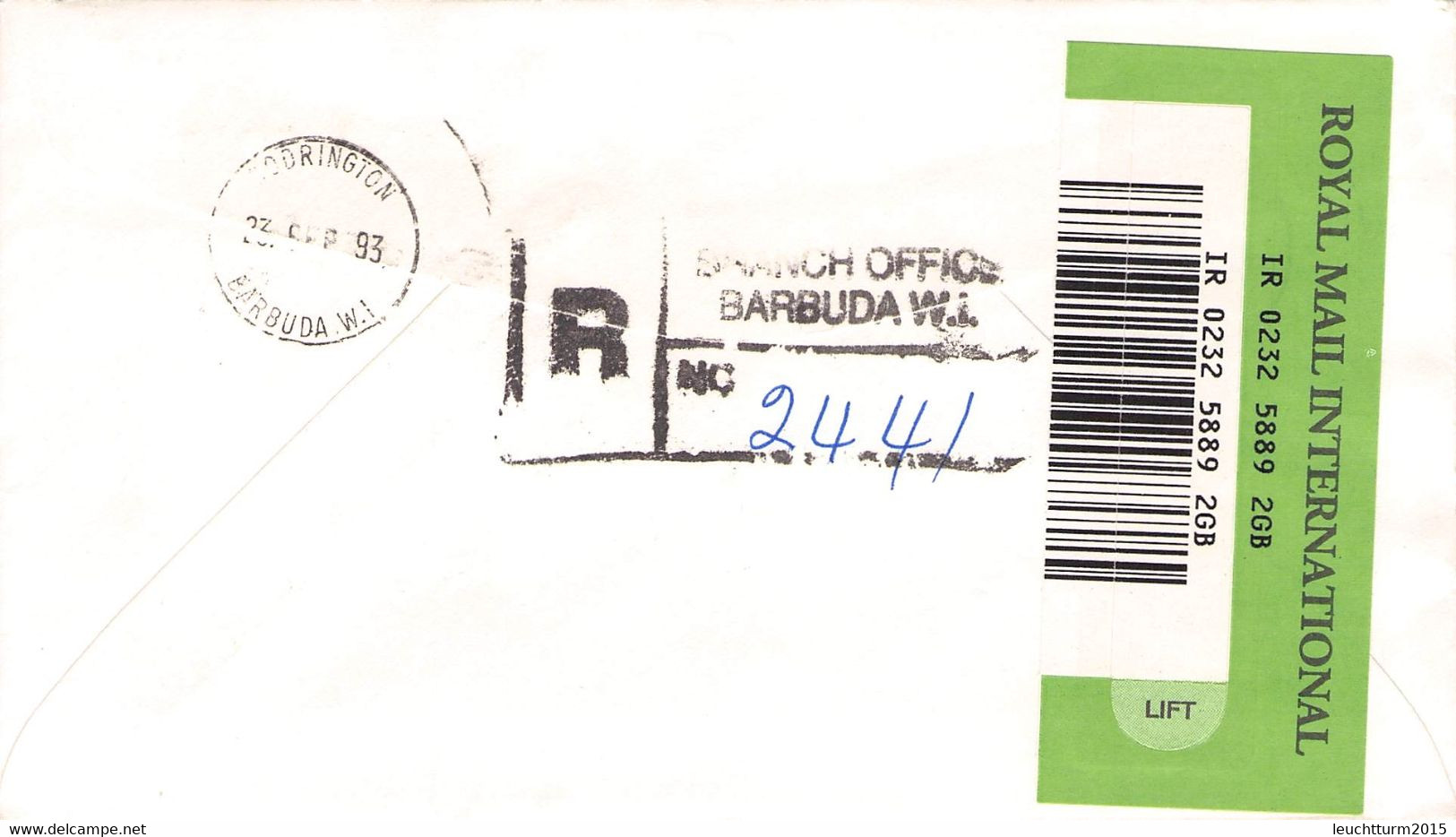 ANTIGUA & BARBUDA - REGISTERED MAIL AIR 1993 > BERLIN/DE / PR67 - Antigua En Barbuda (1981-...)