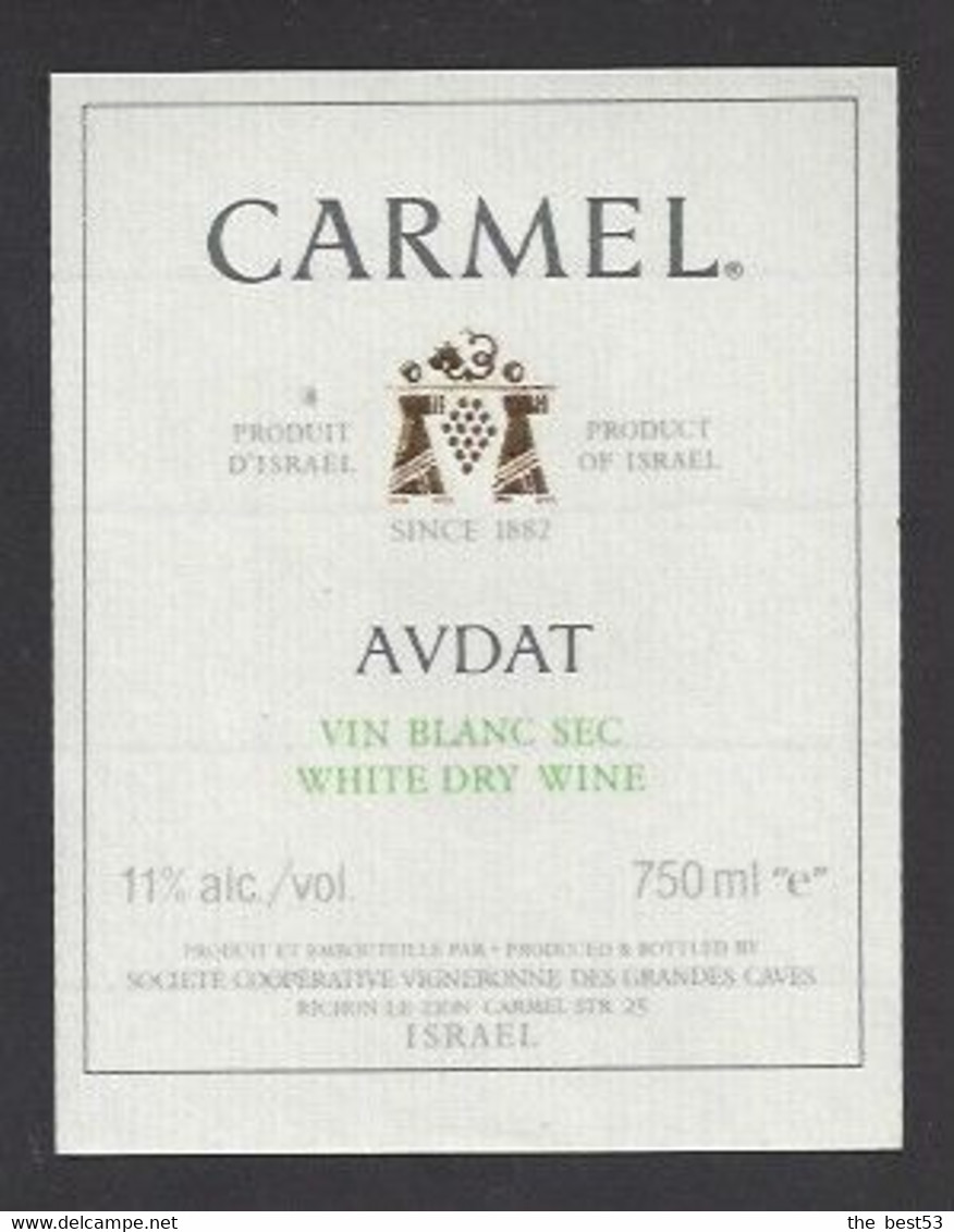 Etiquette De Vin  Blanc Sec  -  Avdat   -  Israël  -  Thème Porteurs De Grappe - Bicentenario Della Rivoluzione Francese