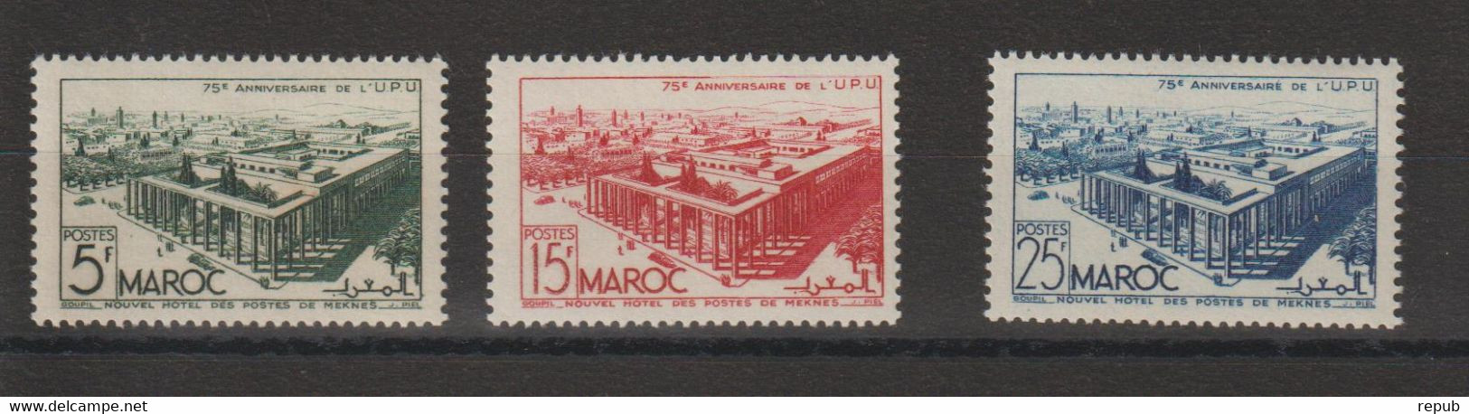 Maroc 1949 Série UPU 285-87, 3 Val ** MNH - Unused Stamps