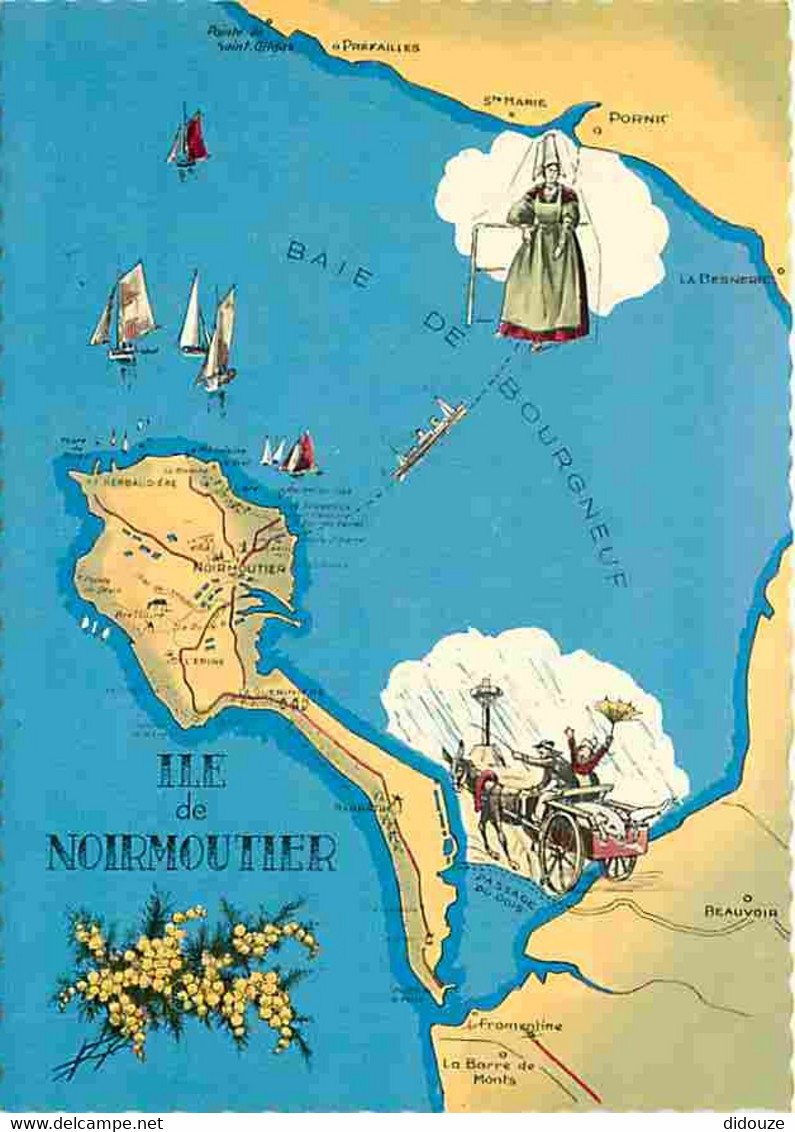 85 - Ile De Noirmoutier - Cote De Jade - Carte Géographique - CPM - Voir Scans Recto-Verso - Ile De Noirmoutier