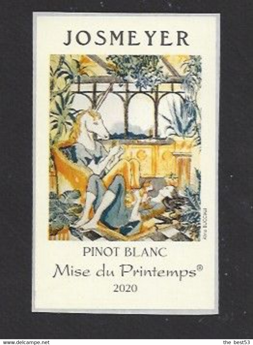 Etiquette De Vin D'Alsace Pineau Blanc - Mise De Printemps - Illustrateur A. Bucciali - Jos Meyer à Wintzenheim (68) - Otros & Sin Clasificación