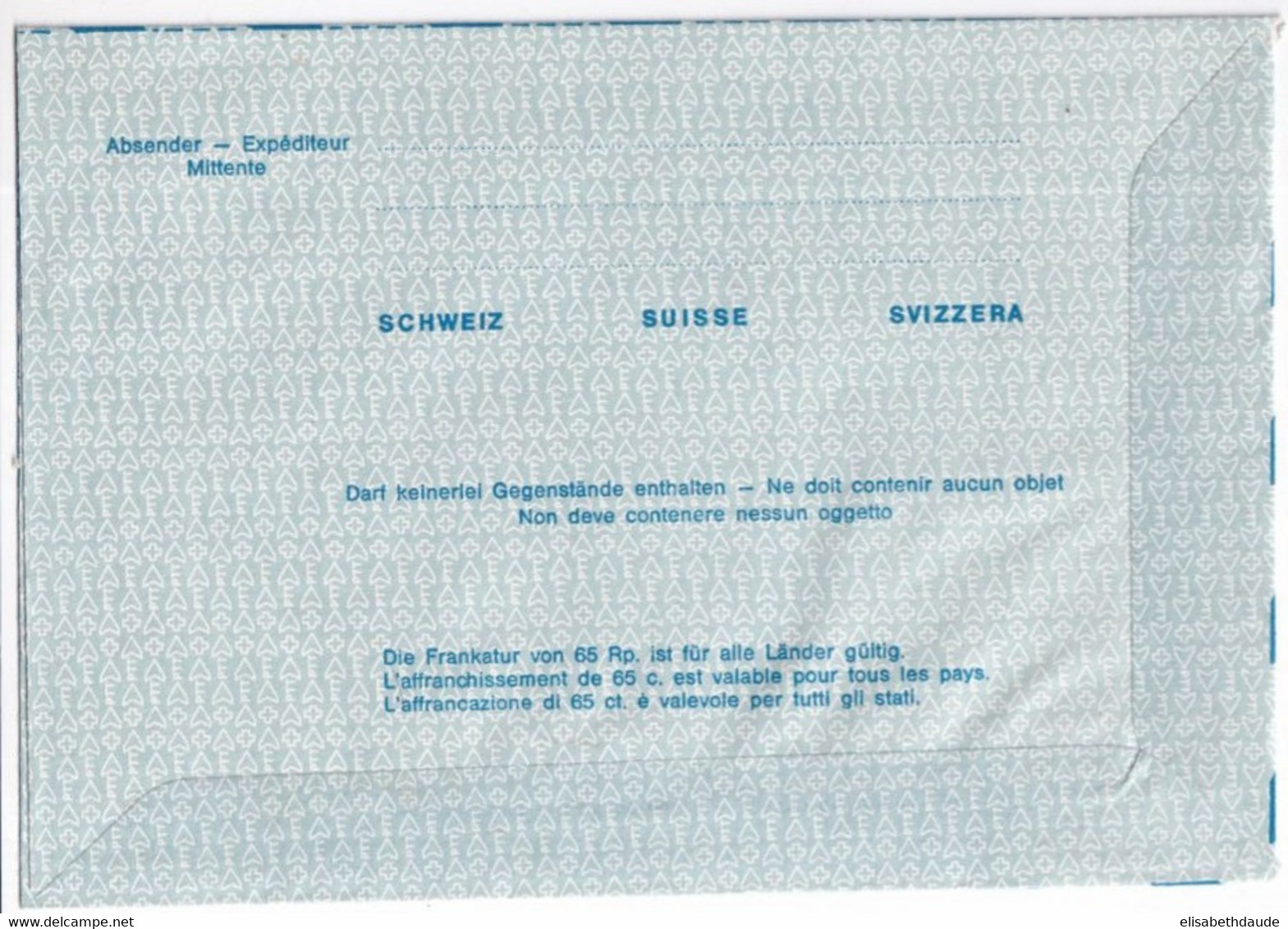 SUISSE - 1962 - LETTRE ENTIER AEROGRAMME Avec OBLITERATION 1° JOUR FDC ! - Interi Postali