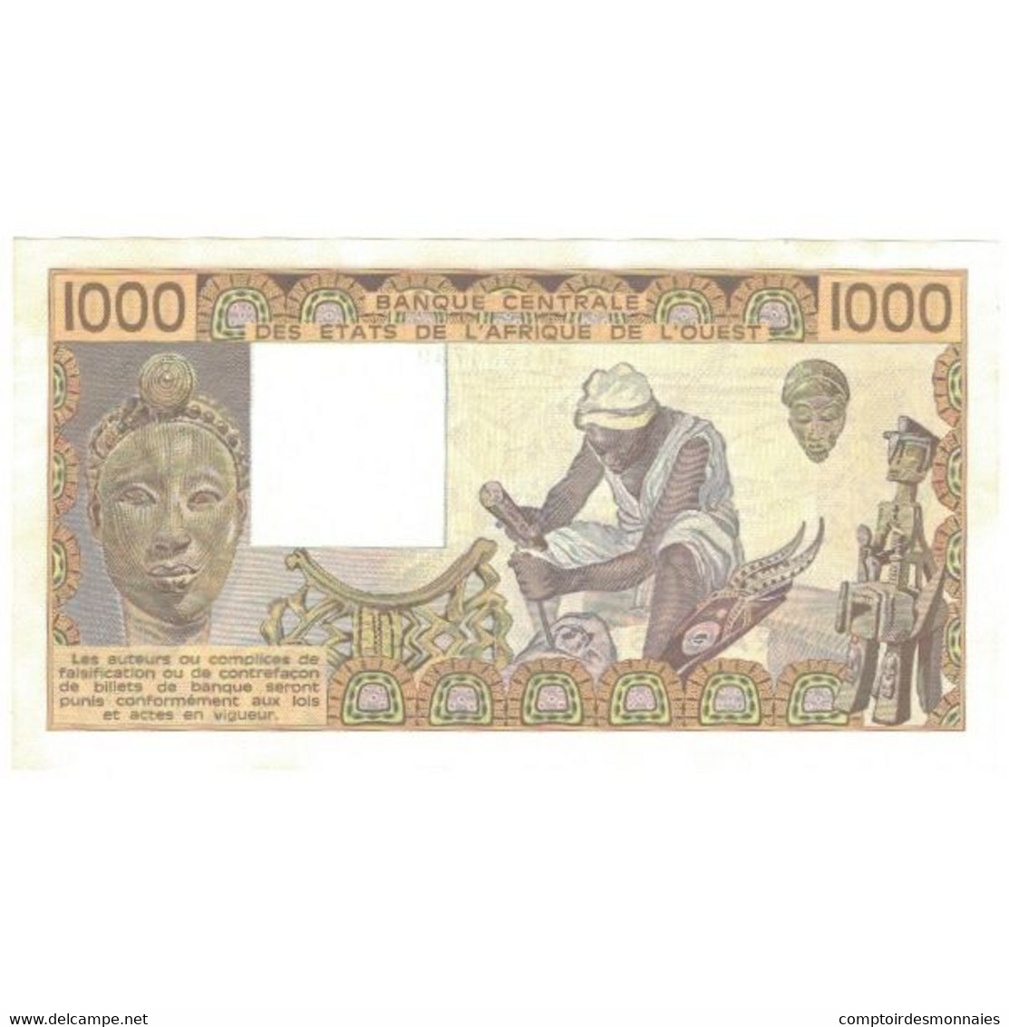 Billet, West African States, 1000 Francs, 1989, KM:207Bh, NEUF - West African States