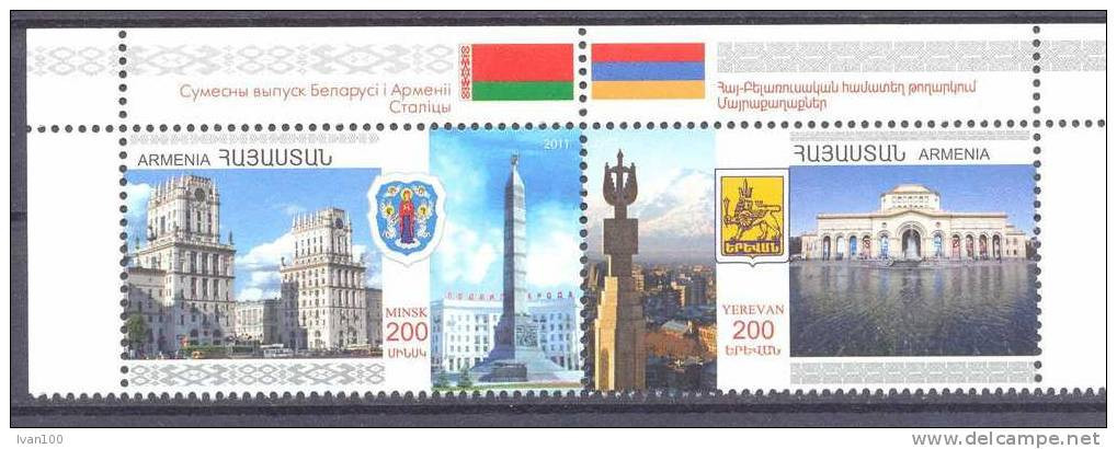 2011.Armenia, Capitals, 2v, Joint Issue With Belarus, Mint/** - Armenien