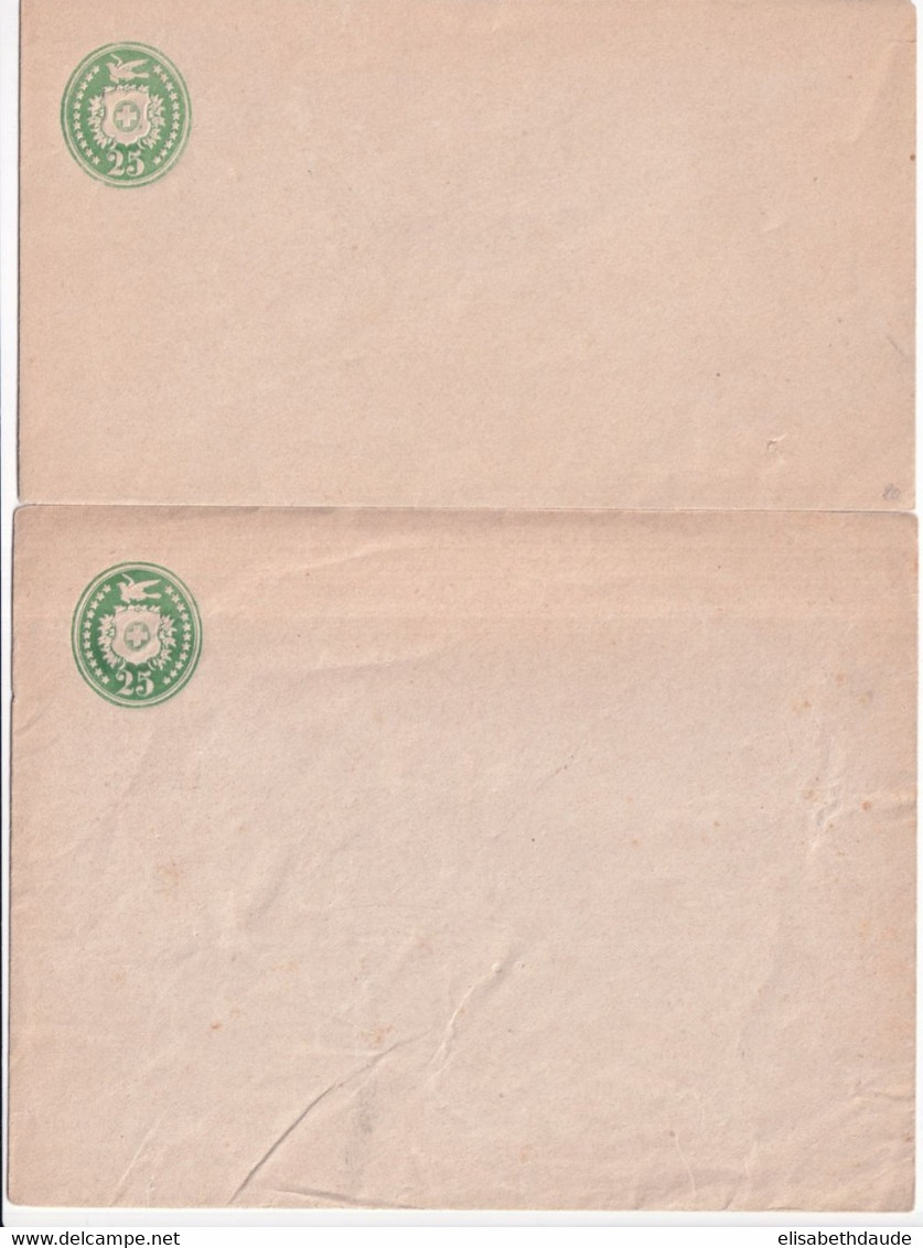 SUISSE - 1871 - 2 ENVELOPPES ENTIER NEUVES ! - Interi Postali