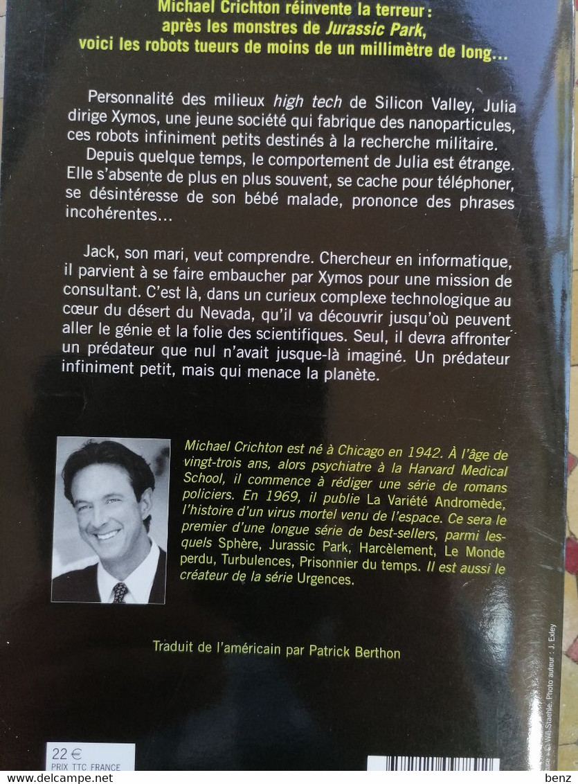 MICHAEL CRICHTON : LA PROIE ROBERT LAFFONT 2003 386 PAGES ETAT NEUF - Robert Laffont