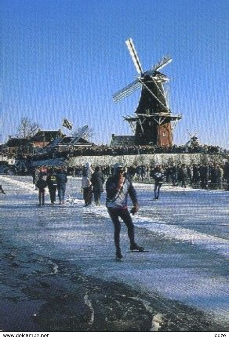 Nederland Holland Pays Bas Schaatsen Molen Dukkum ? Elfstedentocht - Dokkum