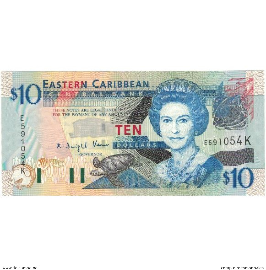 Billet, Etats Des Caraibes Orientales, 10 Dollars, Undated (2000), KM:38k, NEUF - East Carribeans