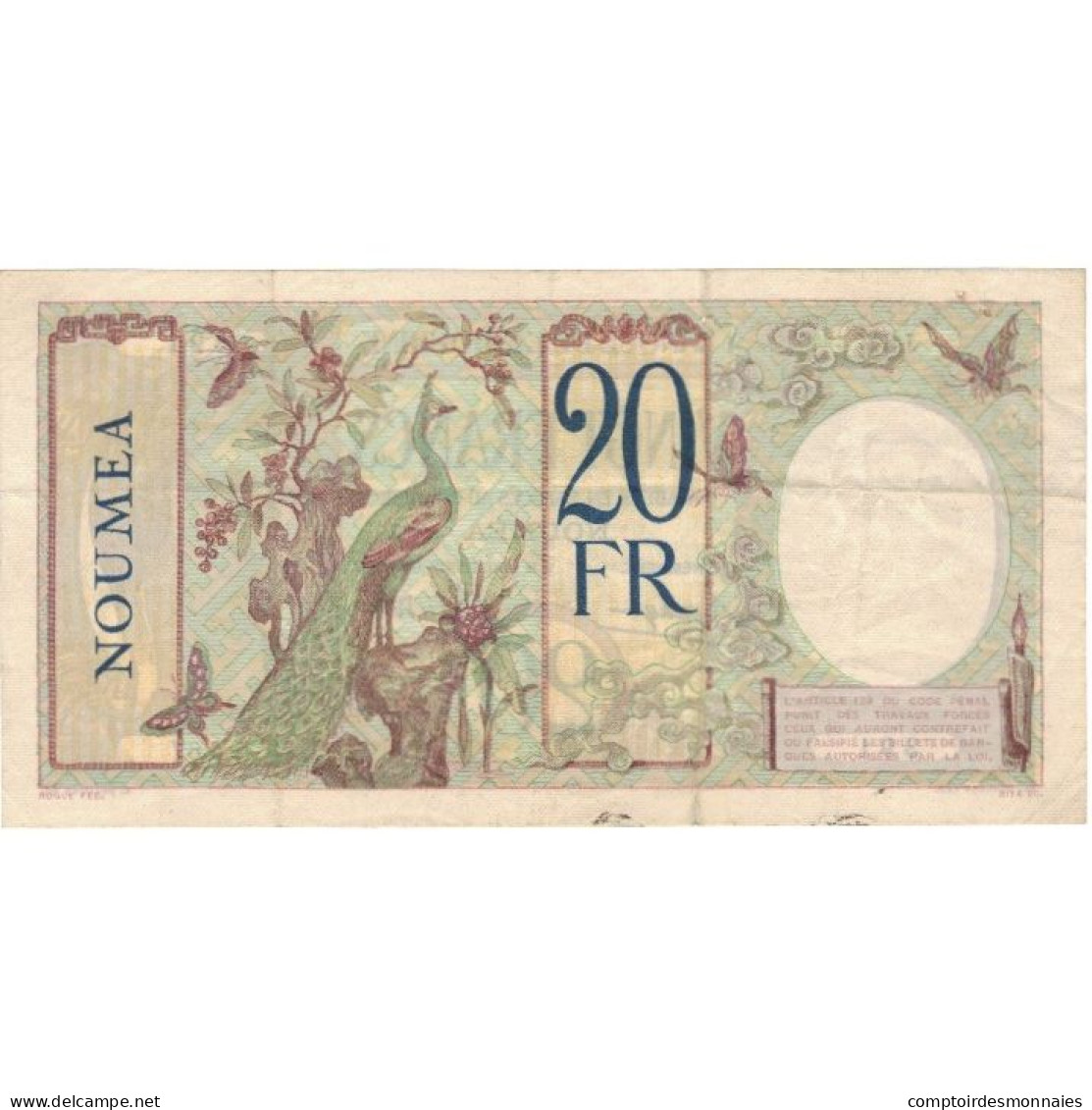 Billet, Nouvelle-Calédonie, 20 Francs, KM:37b, SUP - Nouvelle-Calédonie 1873-1985