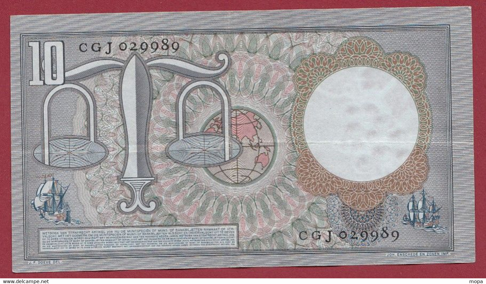 Pays -Bas 10 Gulden Du 23/03/1953 -- Dans L 'état (P.429) - 10 Gulden