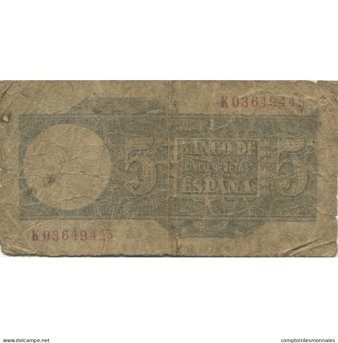 Billet, Espagne, 5 Pesetas, 1948, 1948-03-05, KM:136a, AB - 5 Pesetas