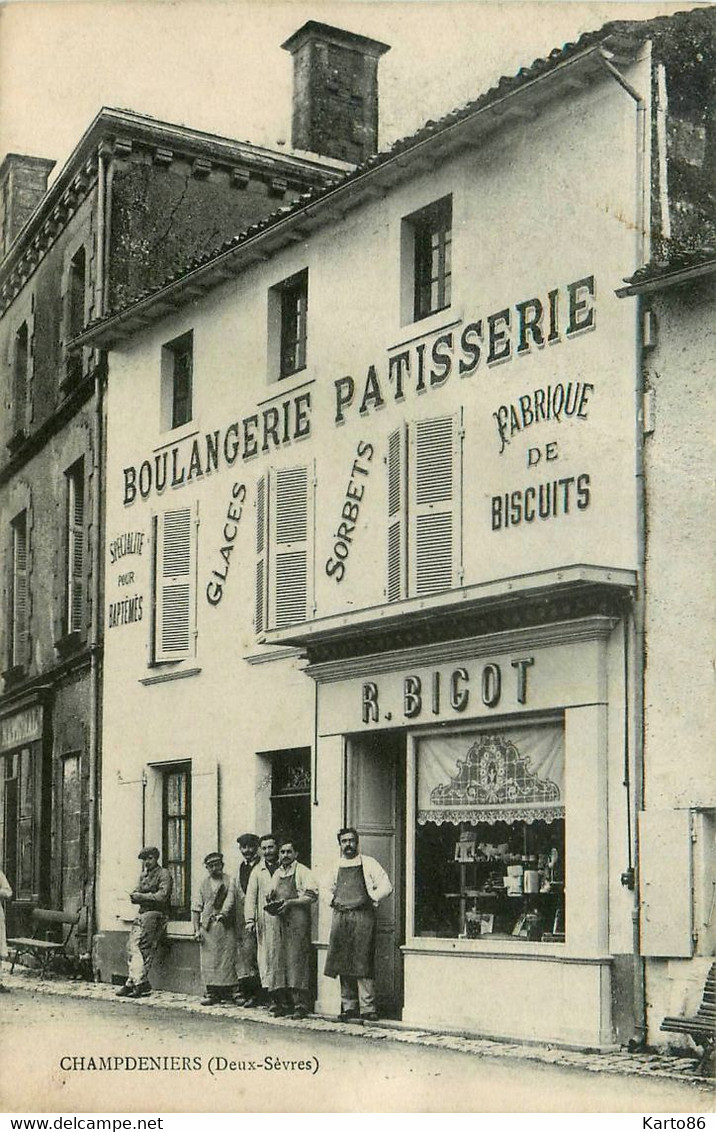 Champdeniers * Devanture Façade Boulangerie Pâtisserie R. BICOT * Boulanger * Commerce Magasin - Champdeniers Saint Denis