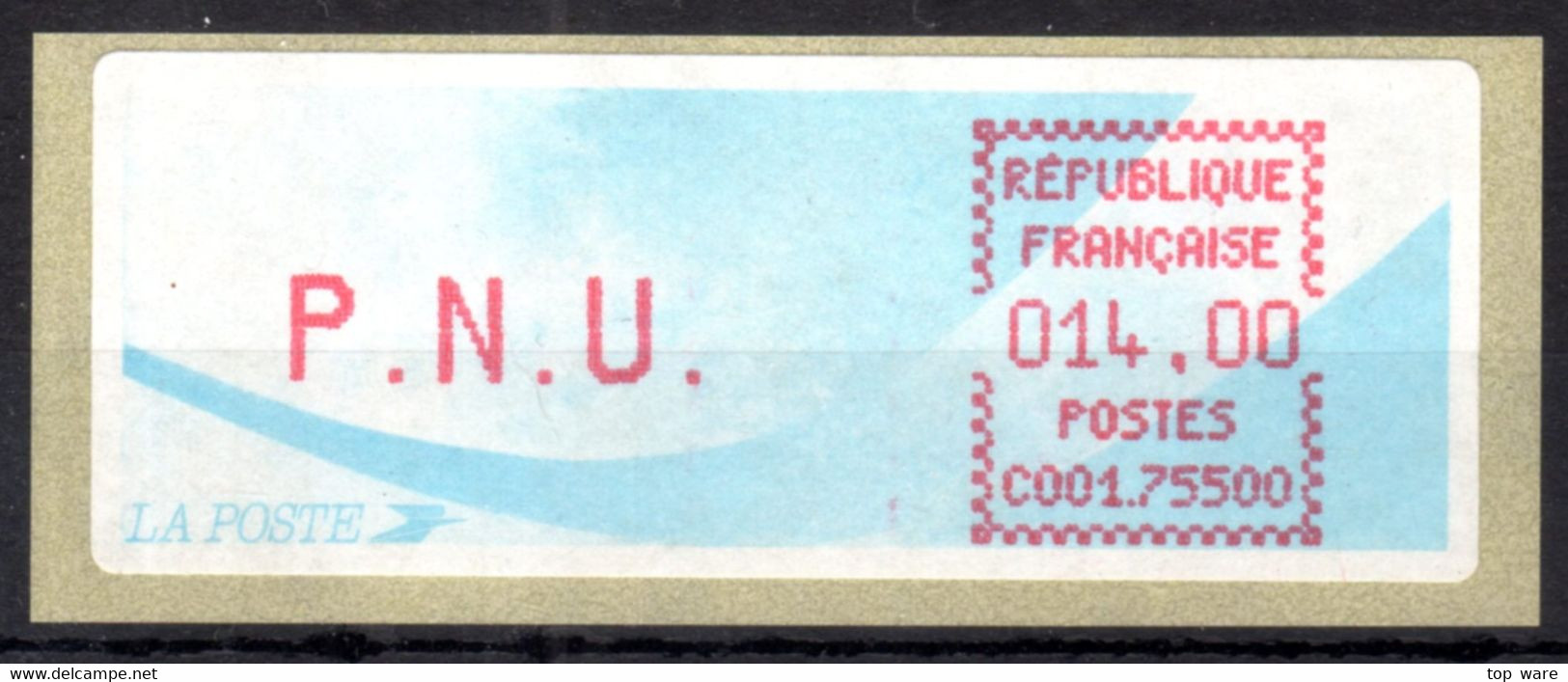 Frankreich France ATM Stamps LSA C001.75500 Paris RP / Michel 9.2 / PNU 14,00 ** / Distributeurs Automatenmarken - 1988 Type « Comète »