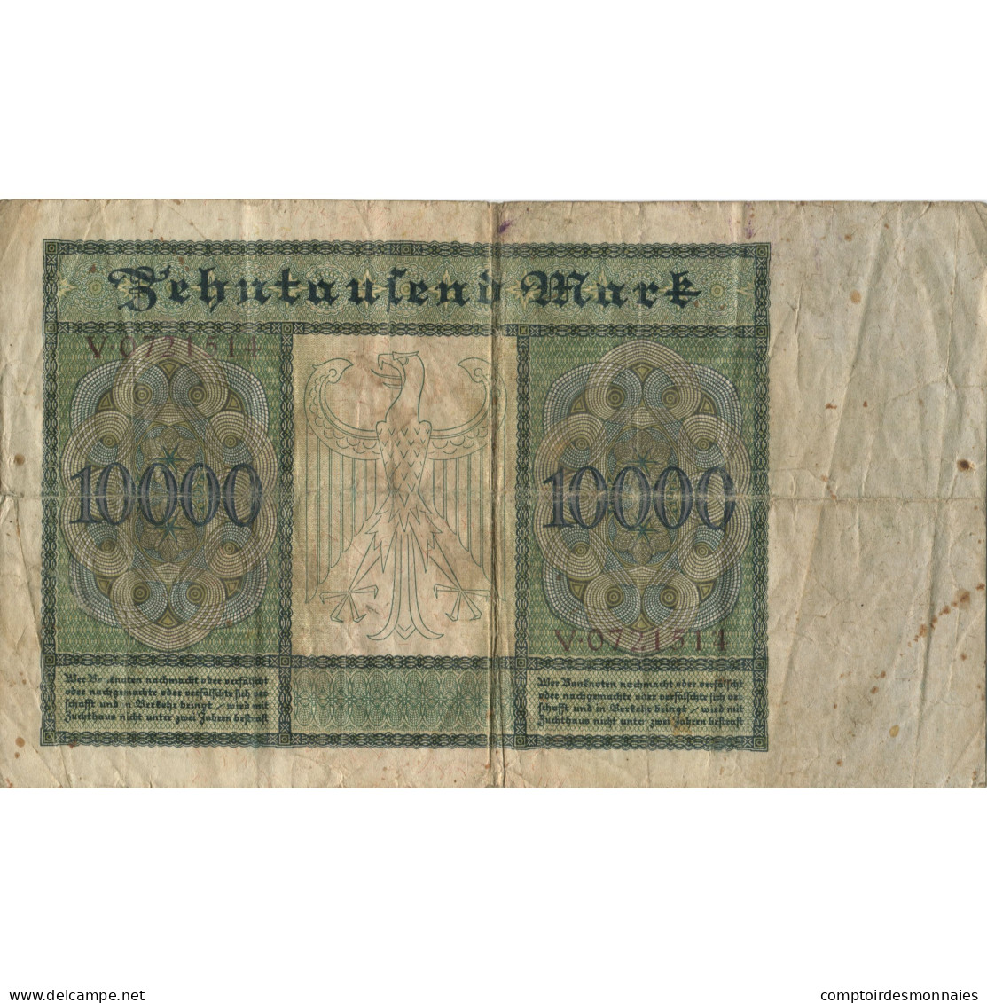 Billet, Allemagne, 10,000 Mark, 1922, 1922-01-19, KM:70, TB - 10000 Mark