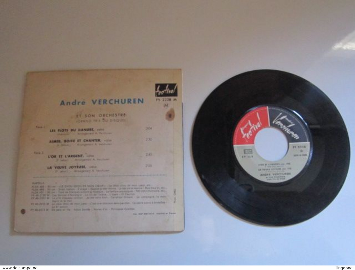 1961 Vinyle 45 Tours André Verchuren Et Son Ensemble – Valses Viennoises - Country En Folk