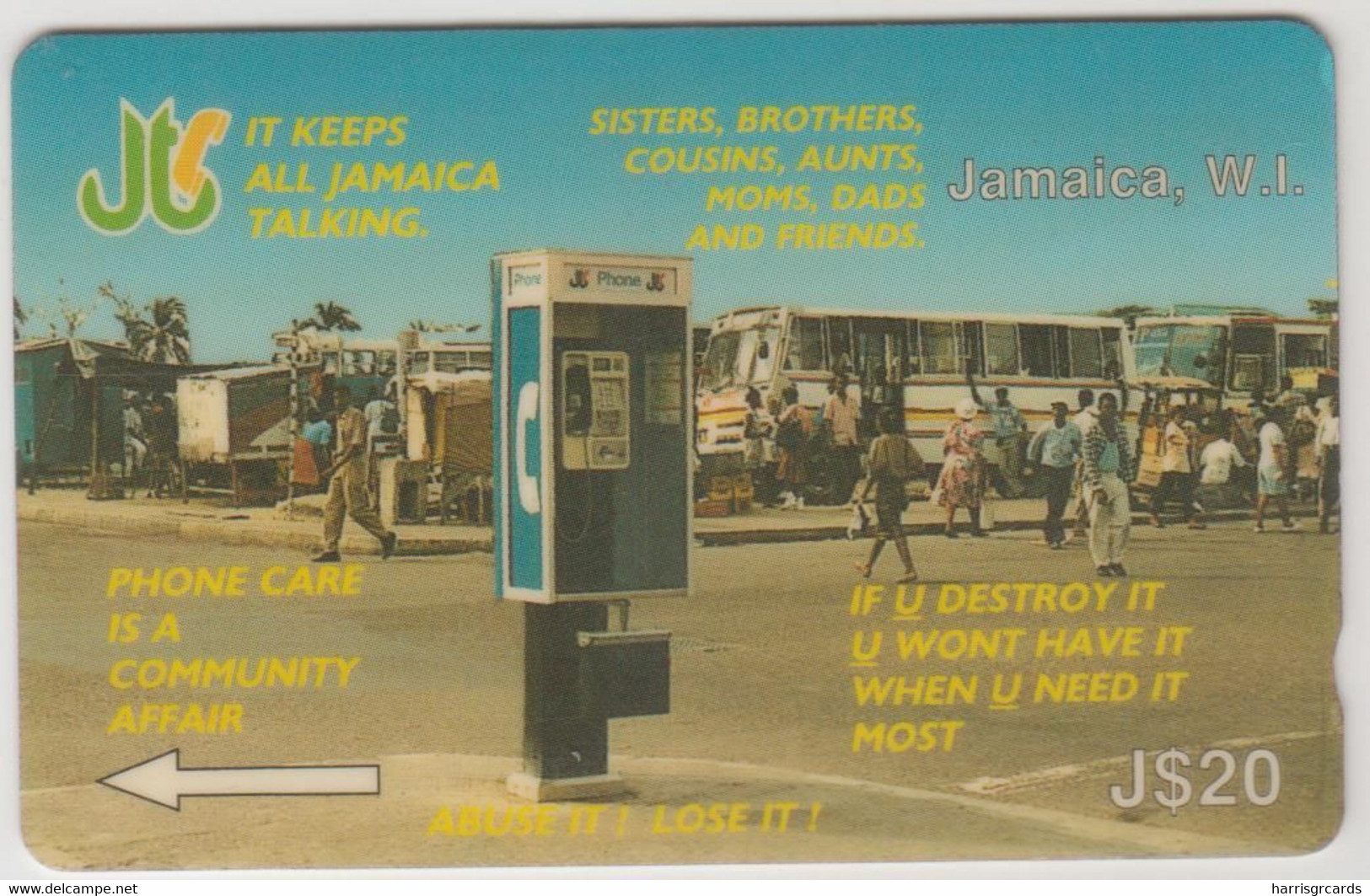 JAMAICA - Phonebox Vandalism, CN:12JAMA , 20 $, Used - Jamaica