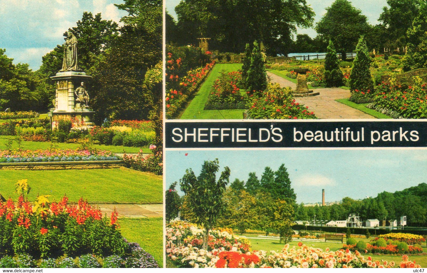 - SHEFFIELD'S Beautiful Parks (Yorkshire). - Millhouses Park - Beauchief Gardens - Endcliffe Park  - Scan Verso - - Sheffield