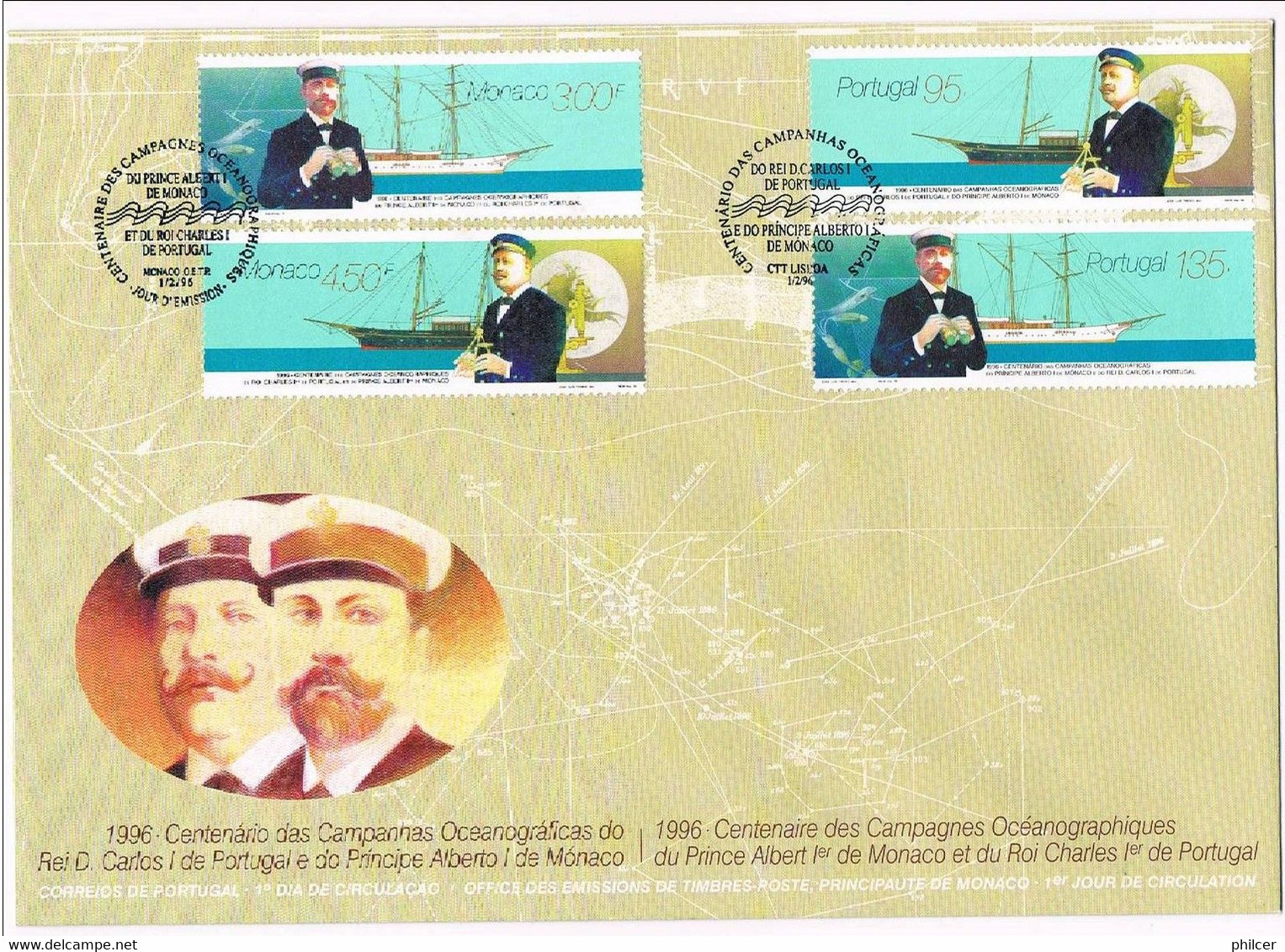 Portugal, 1996, Centenário Das Campanhas Oceanográficas - Storia Postale